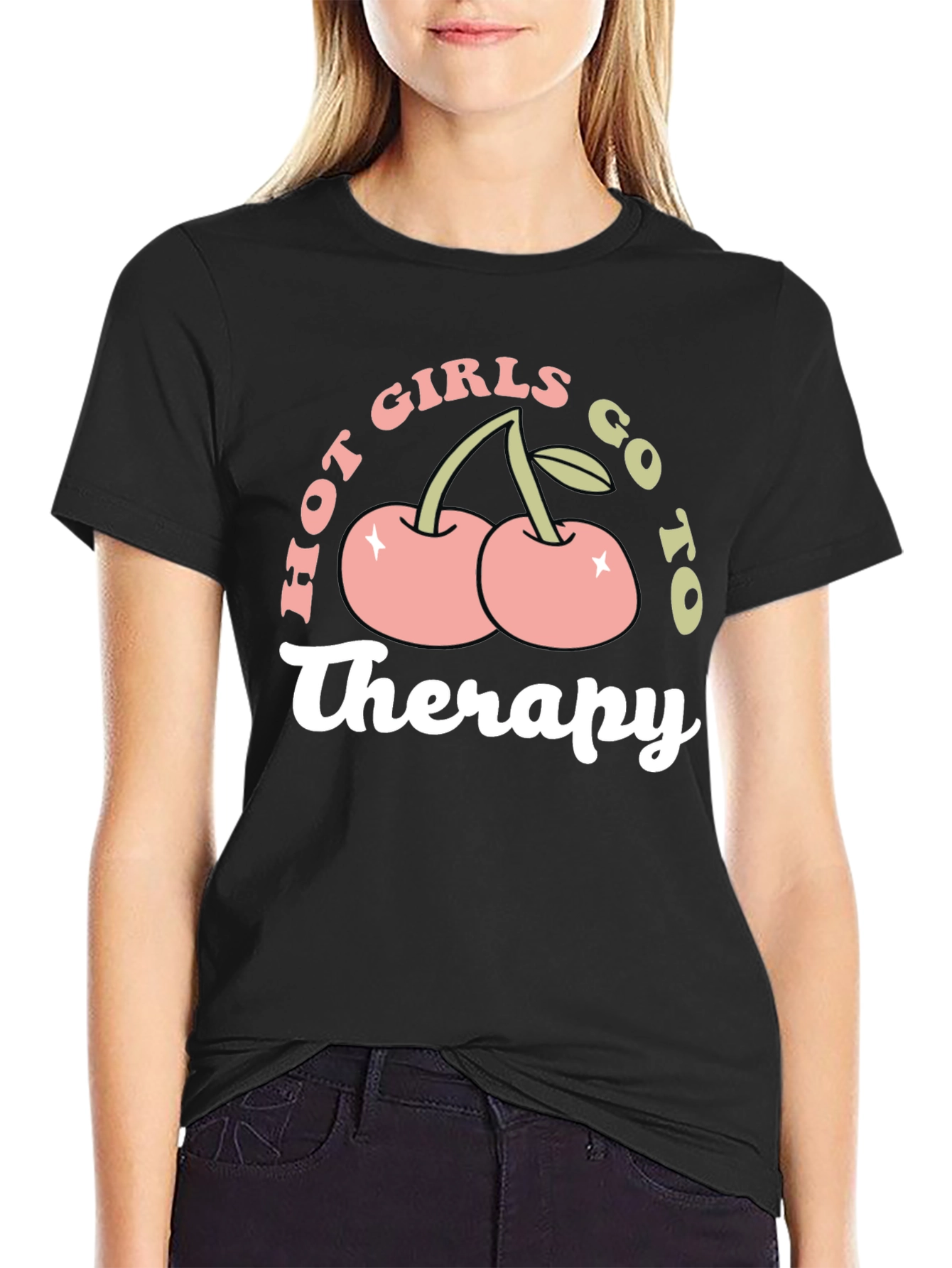Hot Girls Go To Therapy T-Shirt Funny Graphic Tee