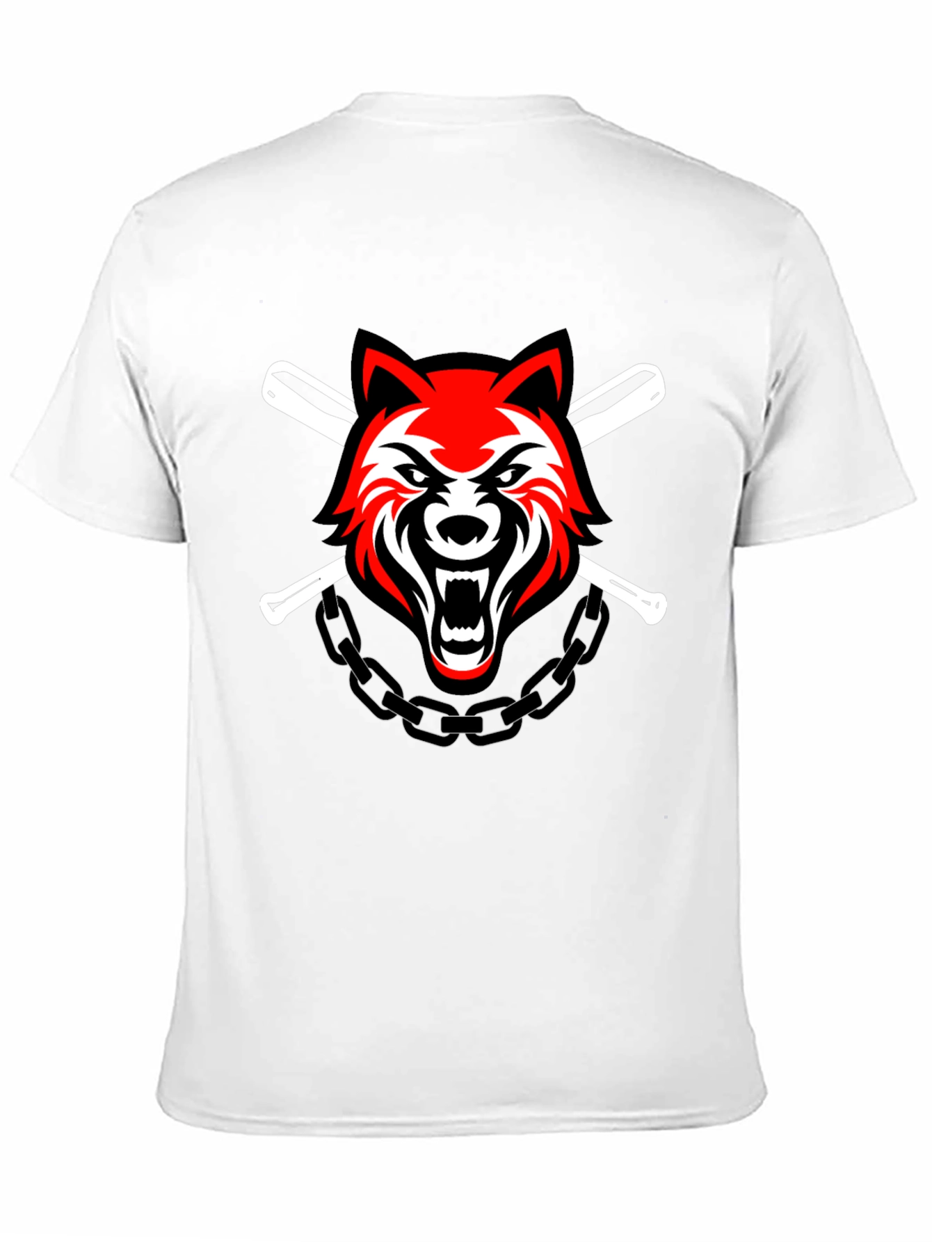 Wolf & Baseball Bats Graphic T-Shirt