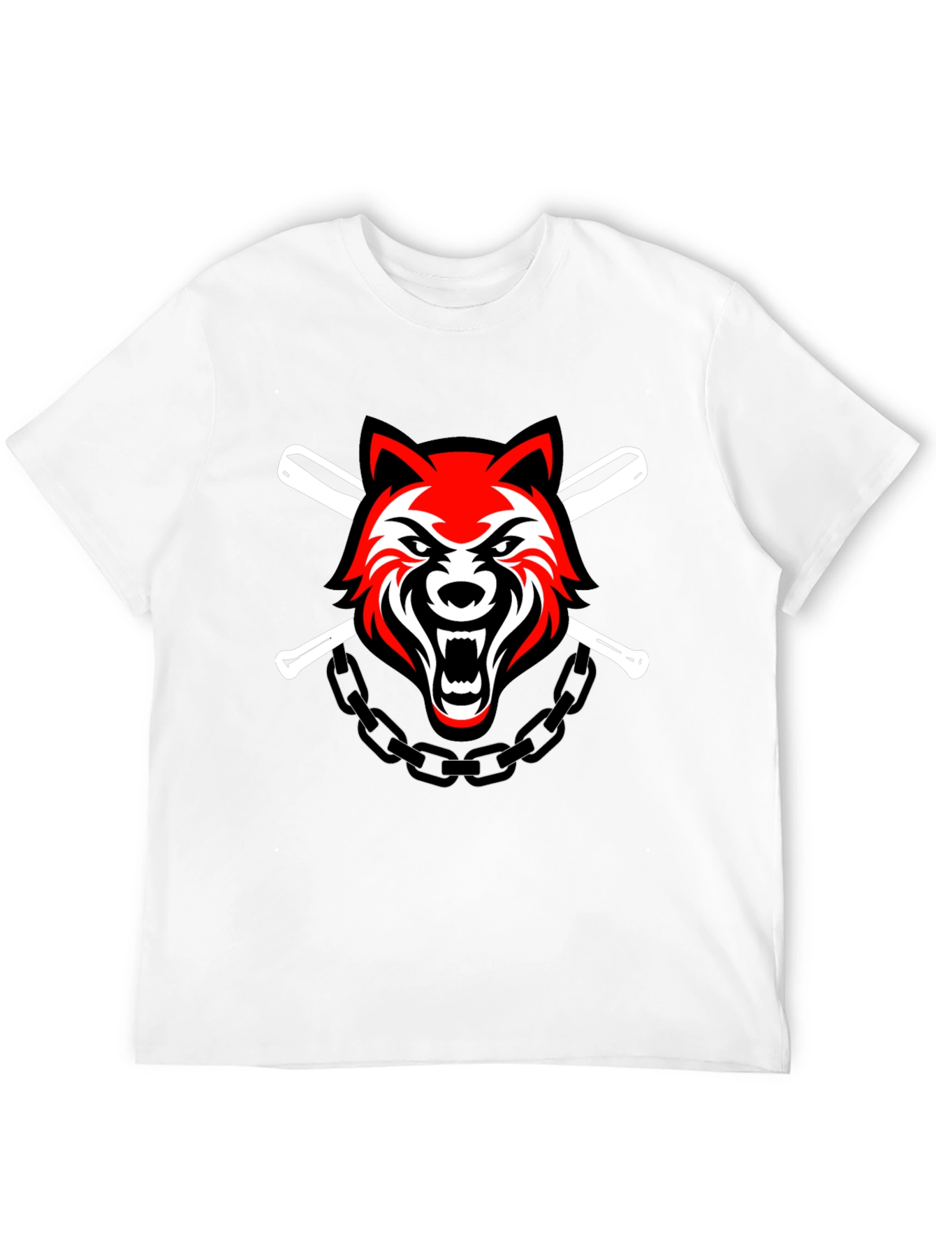 Wolf & Baseball Bats Graphic T-Shirt
