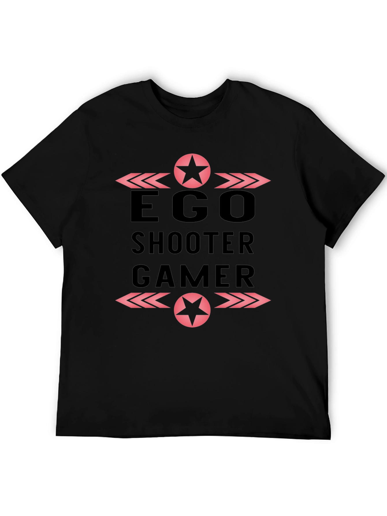 Ego Shooter Gamer Black Graphic T-Shirt