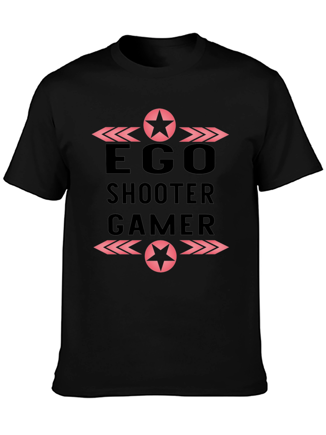 Ego Shooter Gamer Black Graphic T-Shirt