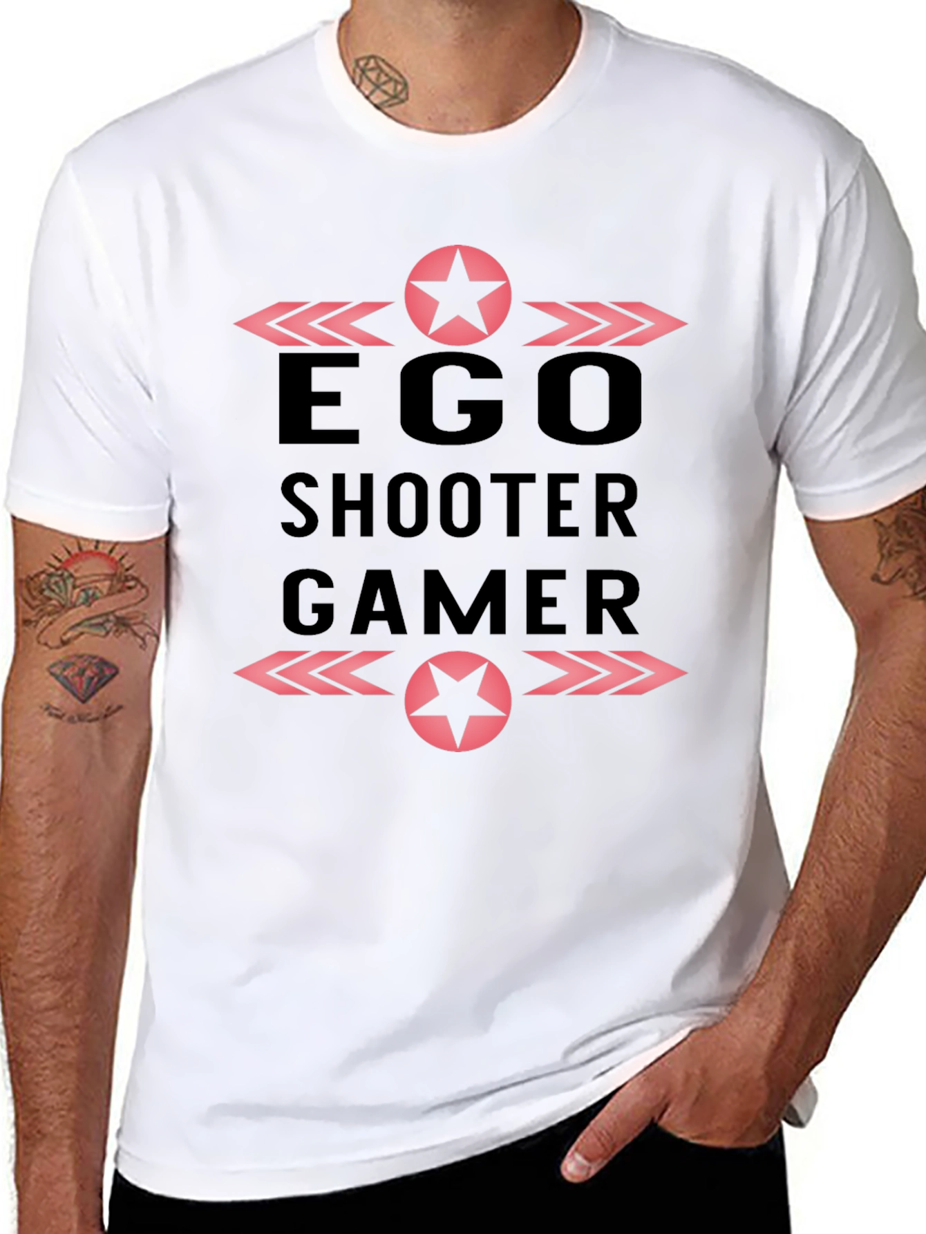 Ego Shooter Gamer Black Graphic T-Shirt