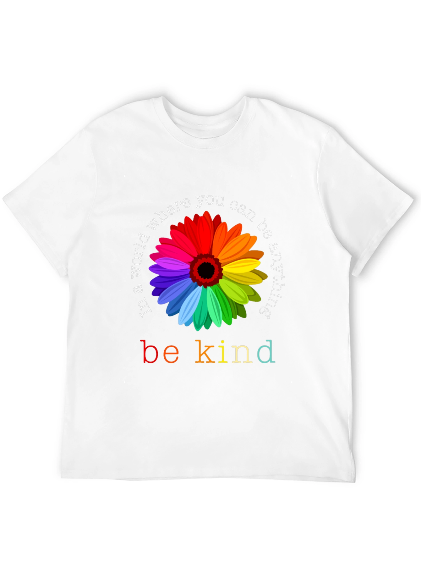 Be Kind Rainbow Flower Graphic Tee - Unisex