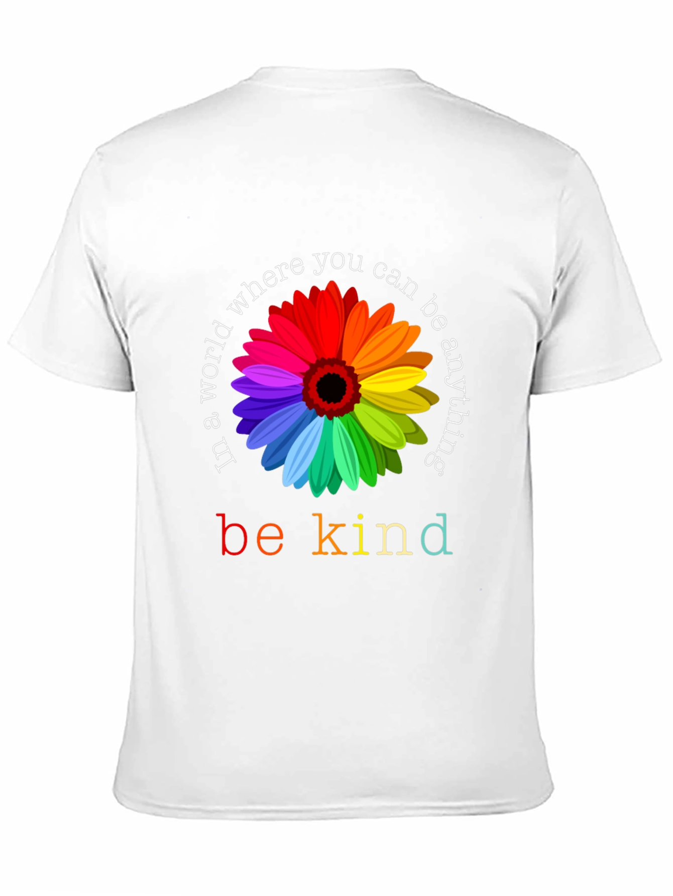 Be Kind Rainbow Flower Graphic Tee - Unisex