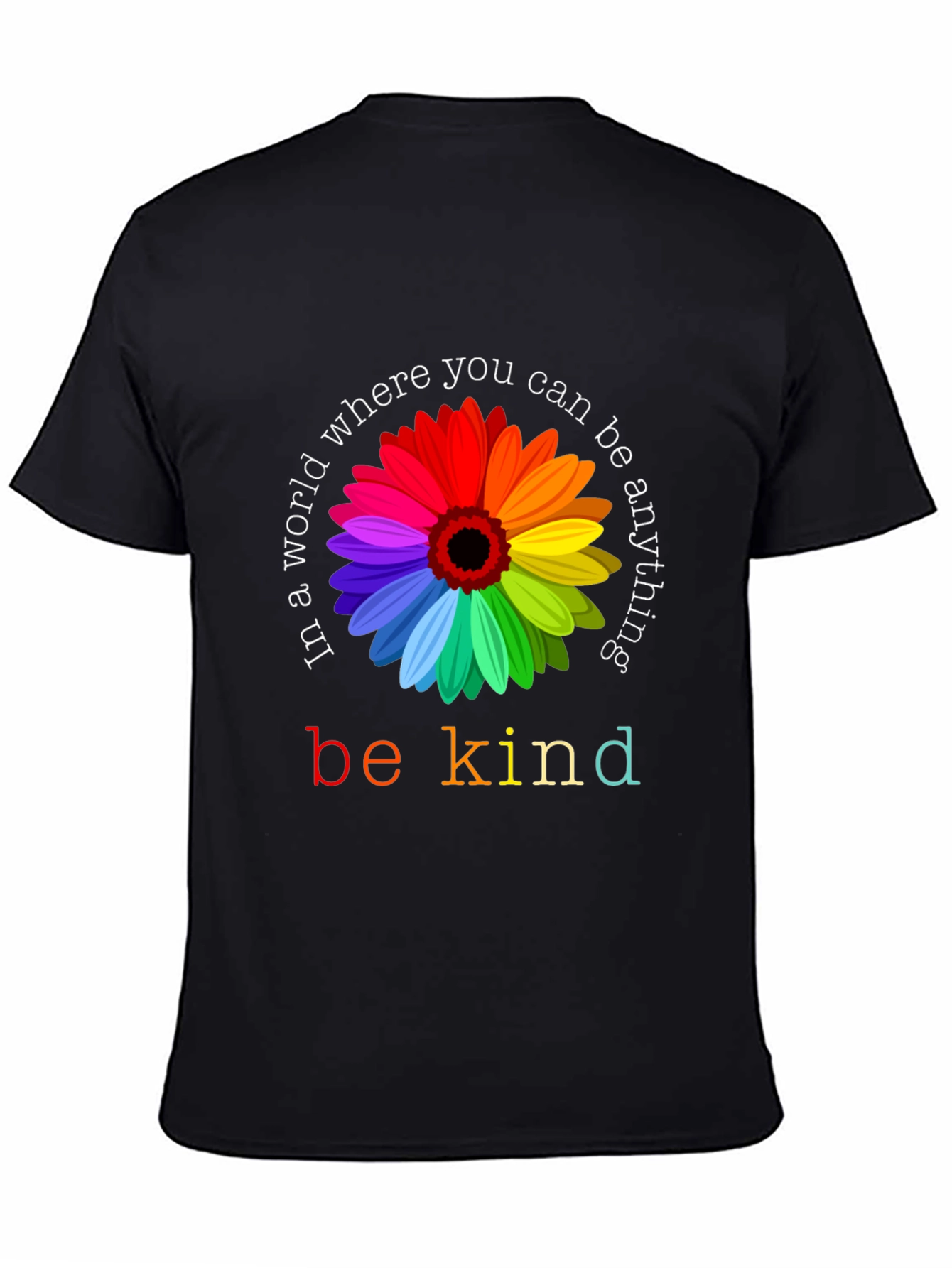 Be Kind Rainbow Flower Graphic Tee - Unisex