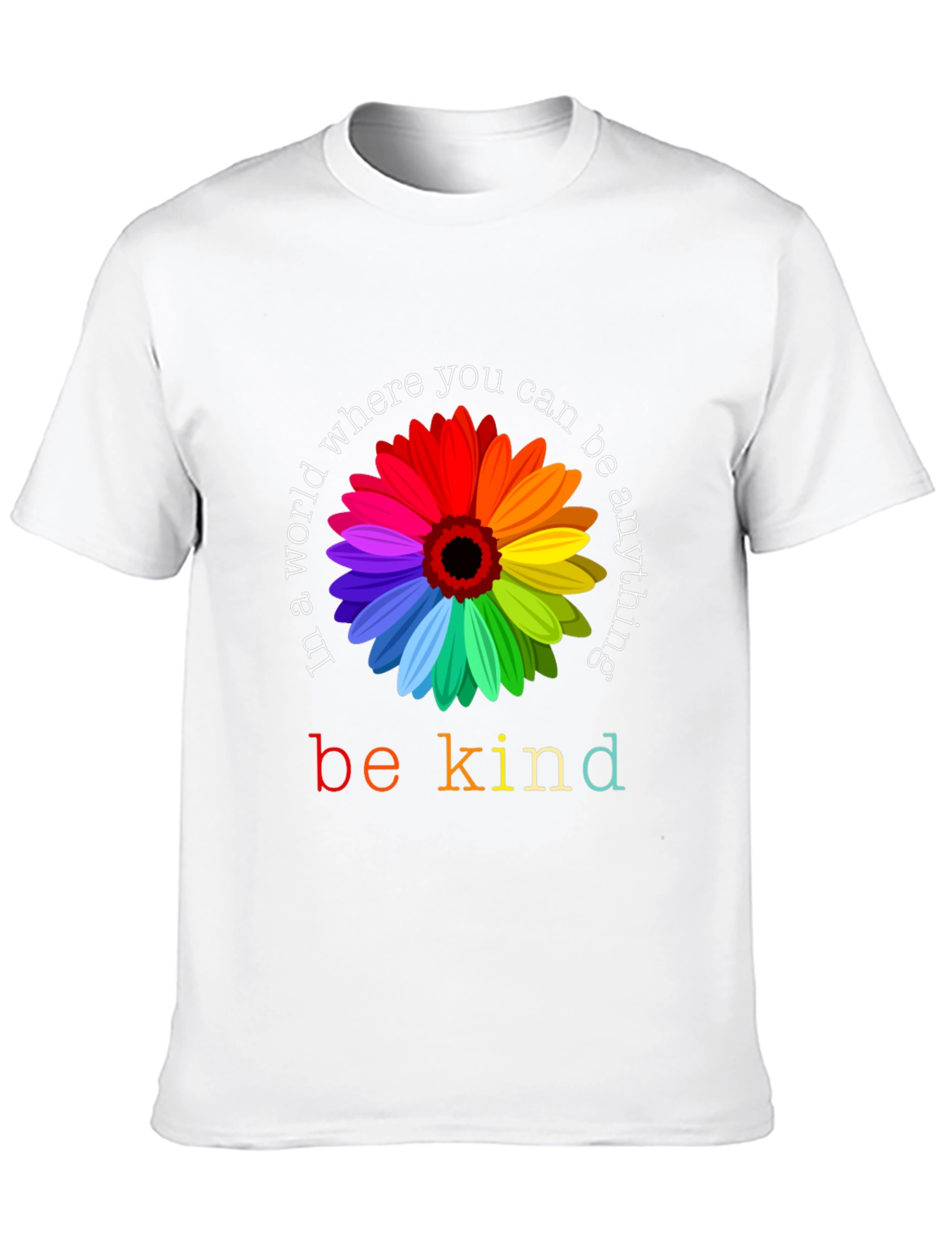 Be Kind Rainbow Flower Graphic Tee - Unisex