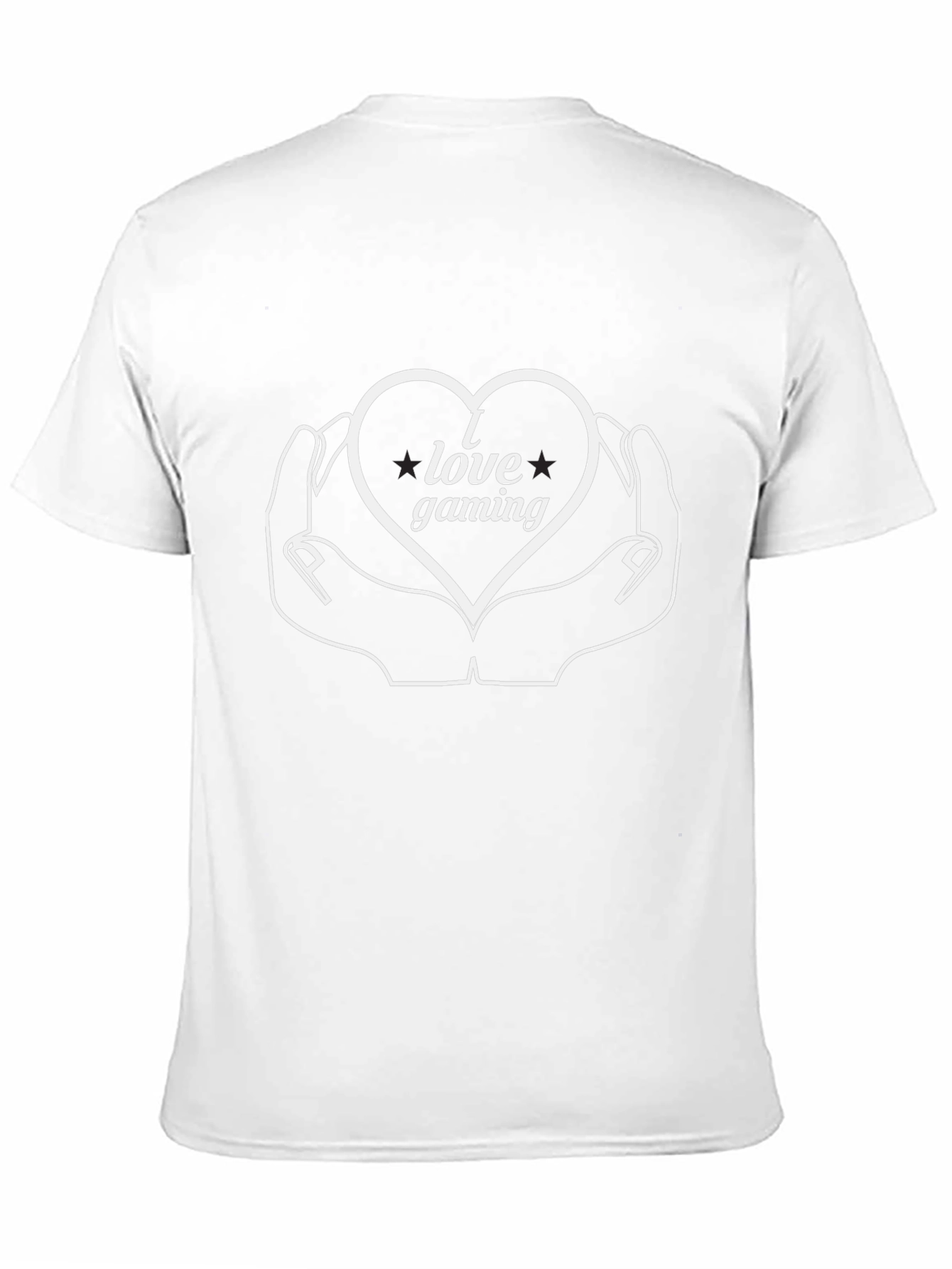 I Love Gaming Heart Hands Black T-Shirt