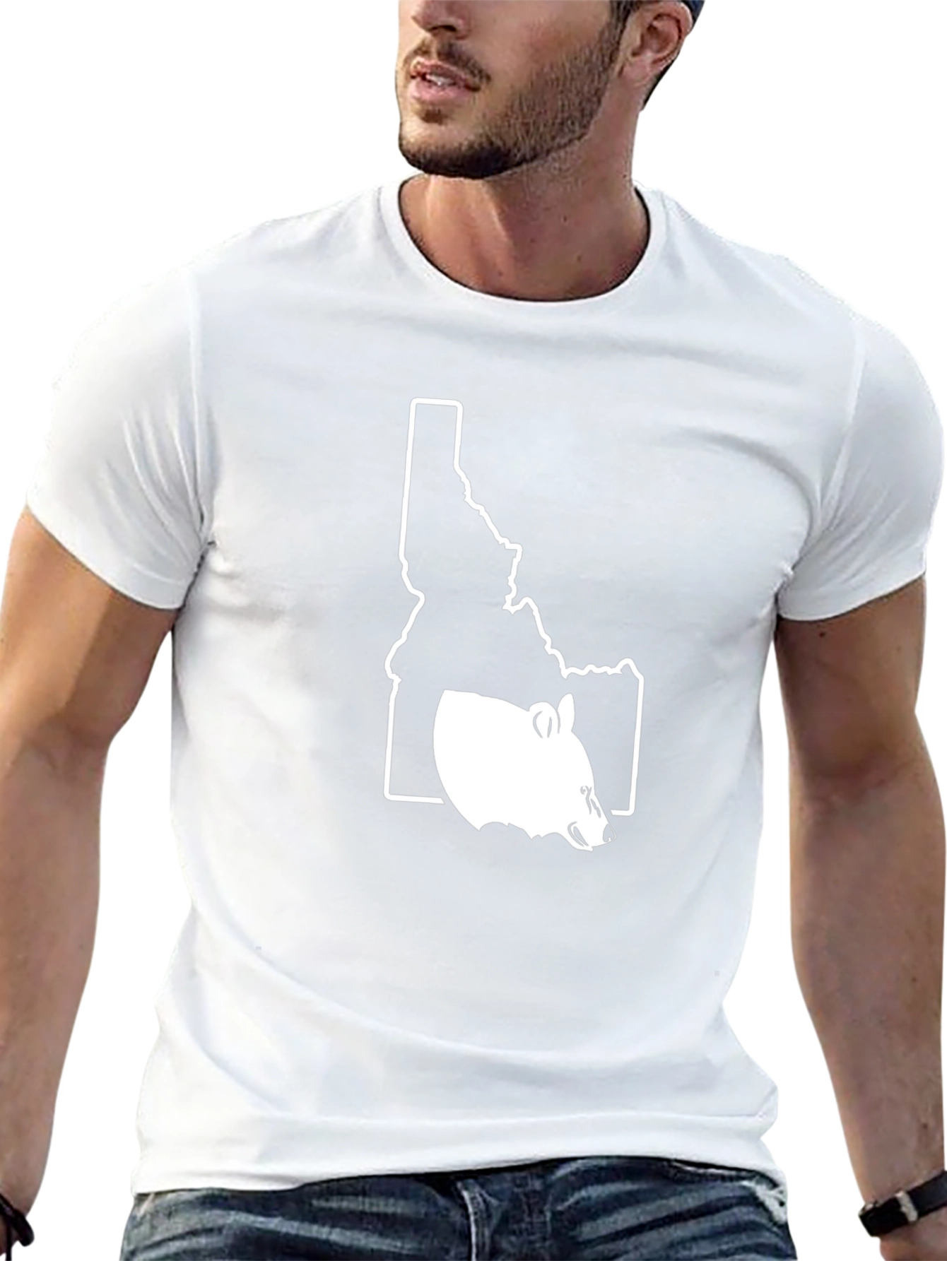 Idaho Bear Outline Black T-Shirt