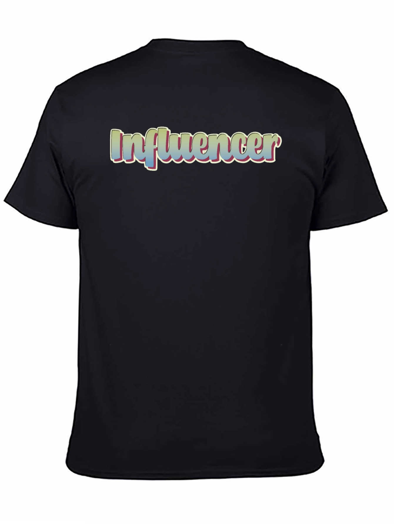 Influencer Tee - Stylish Black Cotton Blend T-Shirt