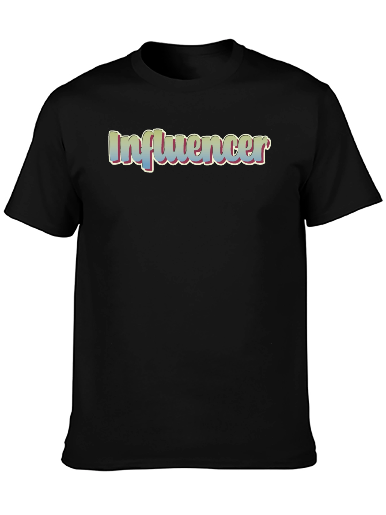 Influencer Tee - Stylish Black Cotton Blend T-Shirt