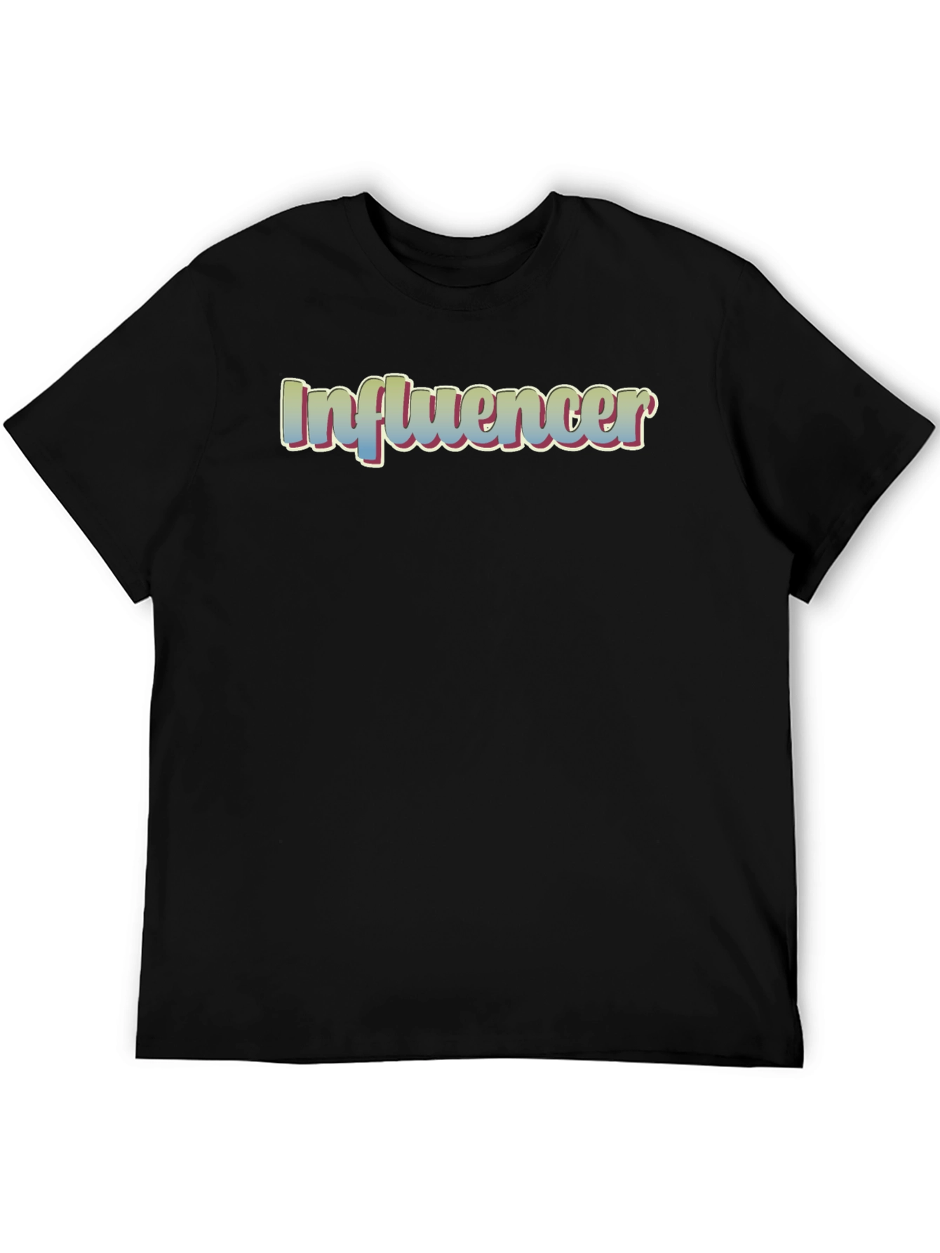 Influencer Tee - Stylish Black Cotton Blend T-Shirt