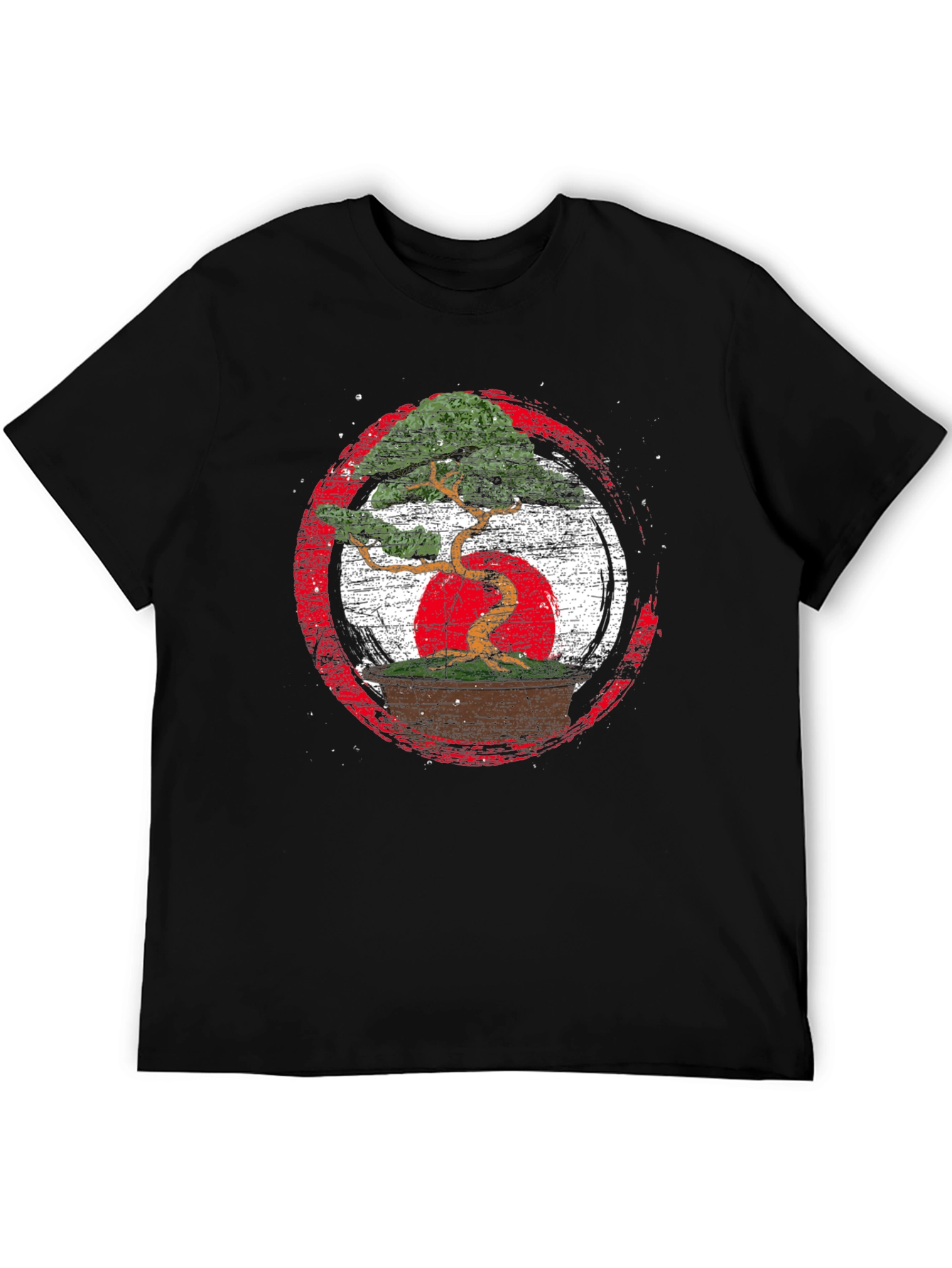 Bonsai Tree Japan Flag Graphic T-Shirt
