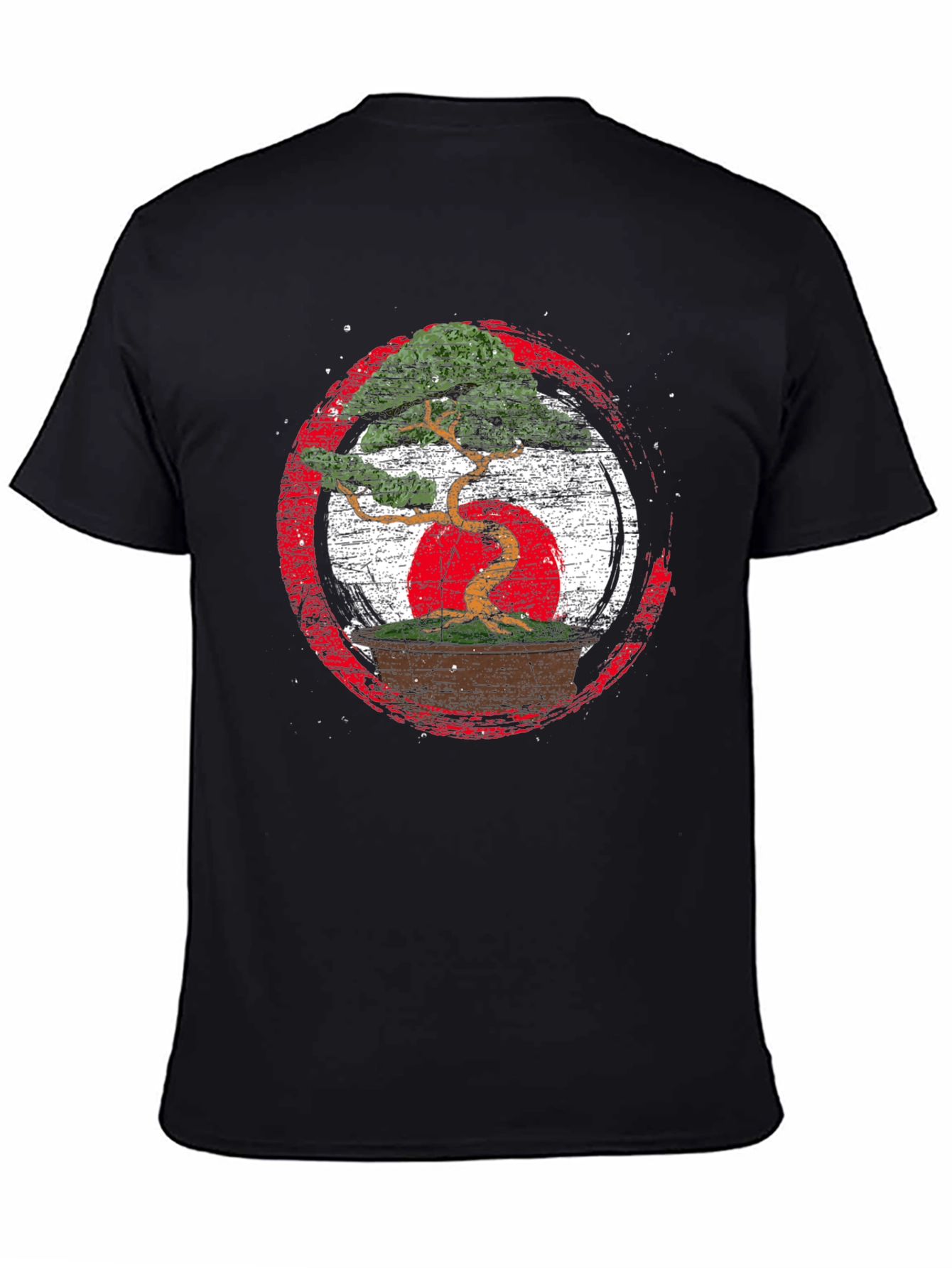 Bonsai Tree Japan Flag Graphic T-Shirt