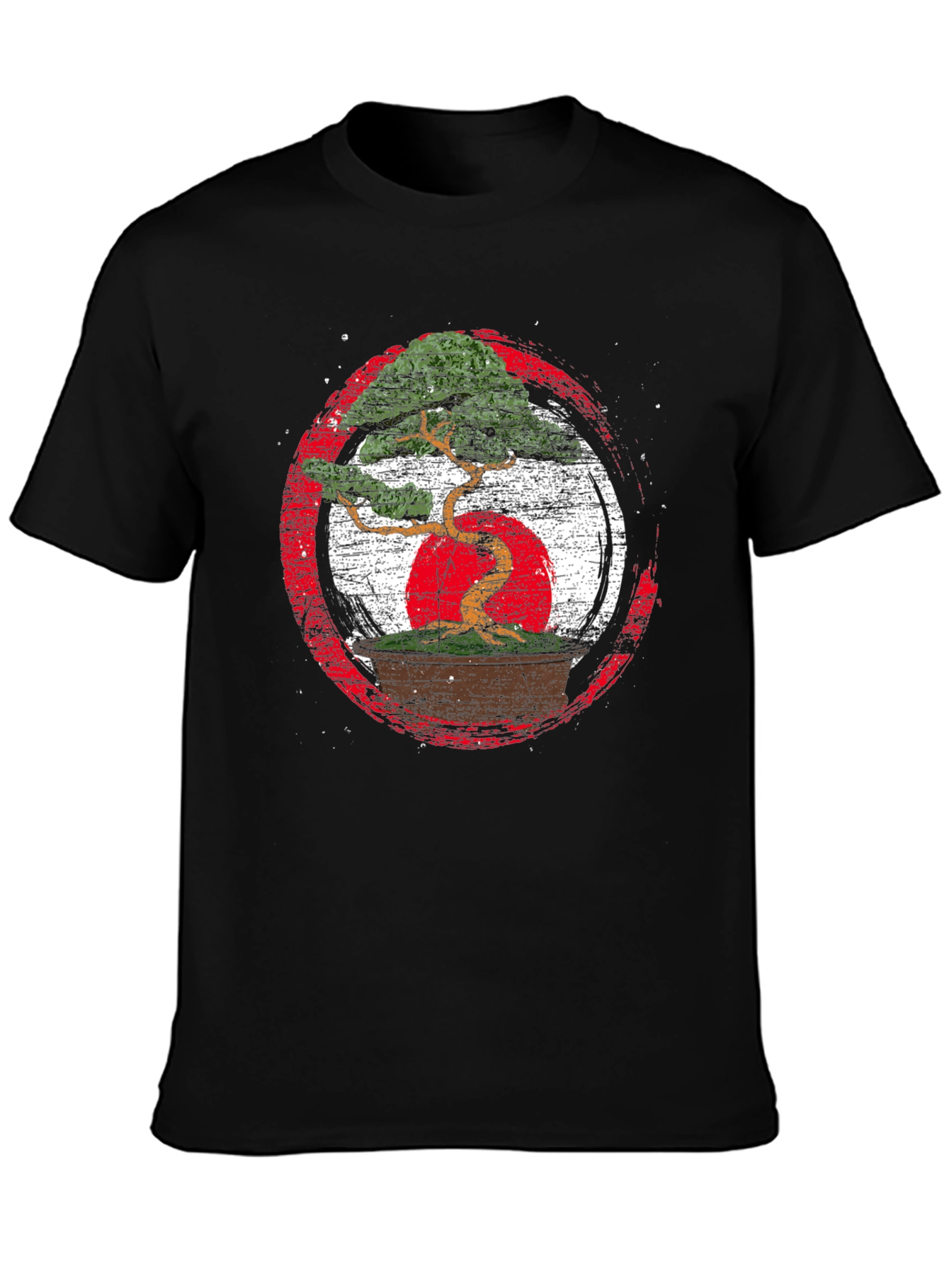 Bonsai Tree Japan Flag Graphic T-Shirt