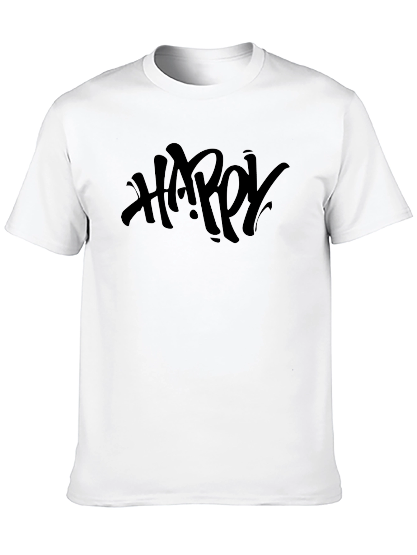 Happy Graphic Black T-Shirt