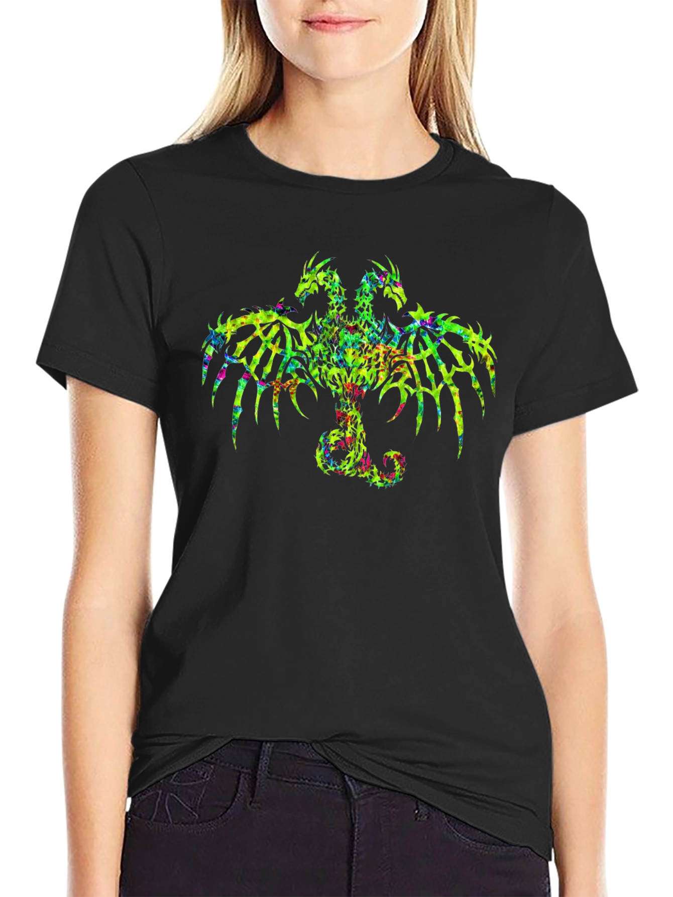 Three-Headed Dragon Graphic Tee - Black