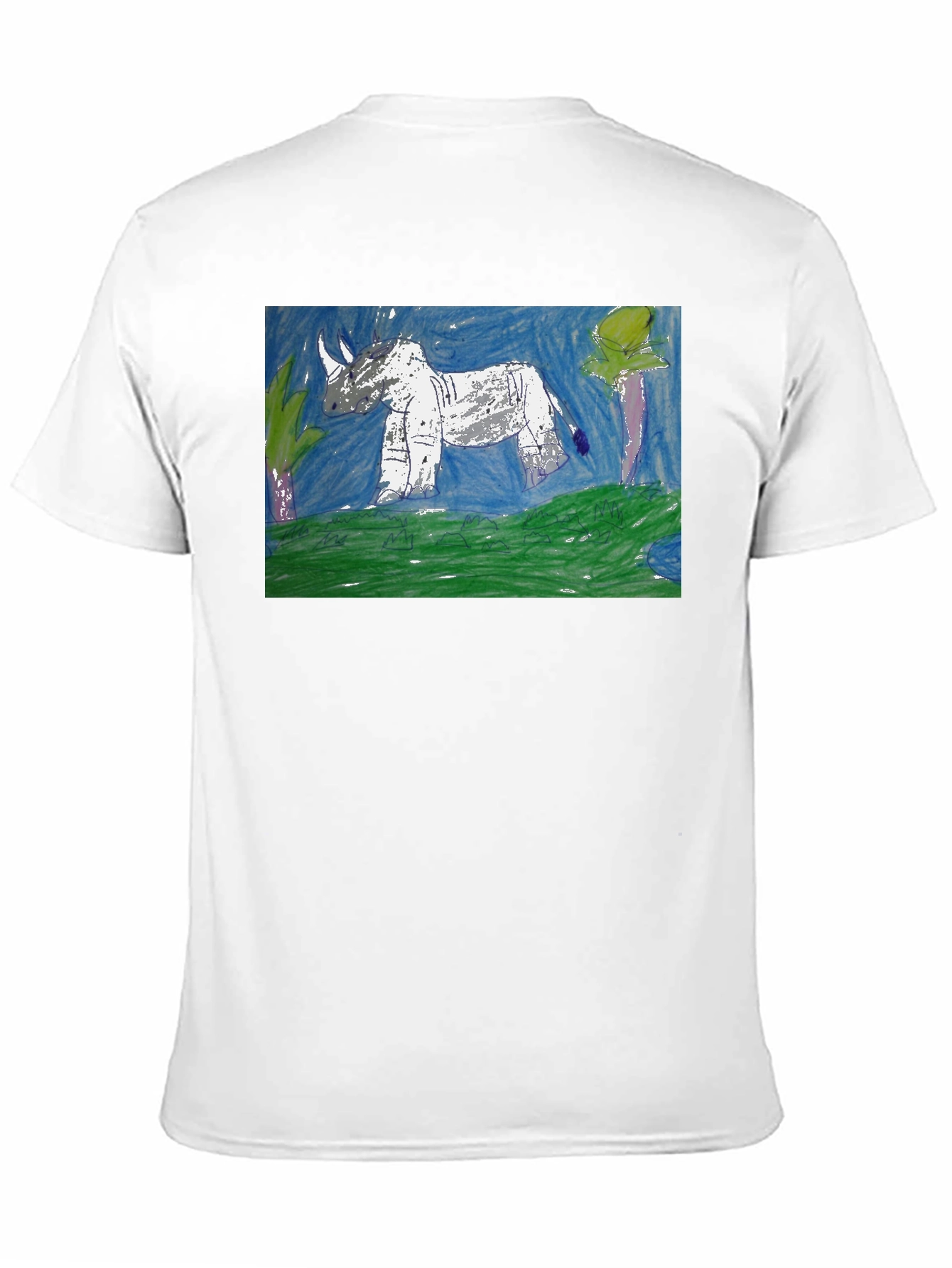 Rhino Art Graphic T-Shirt - Black Cotton Tee