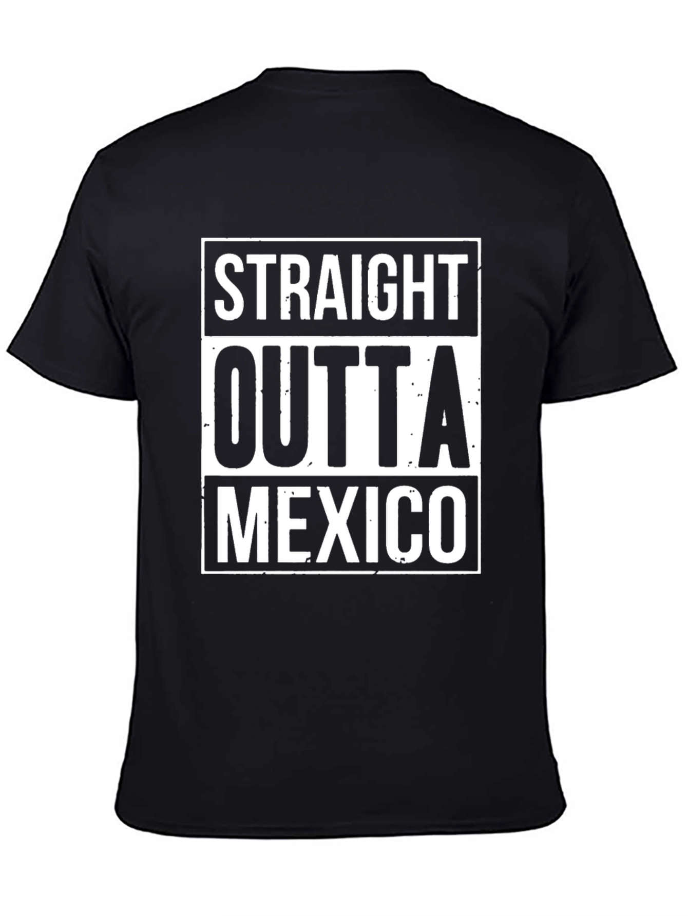 Straight Outta Mexico Graphic Tee - Black Cotton T-Shirt