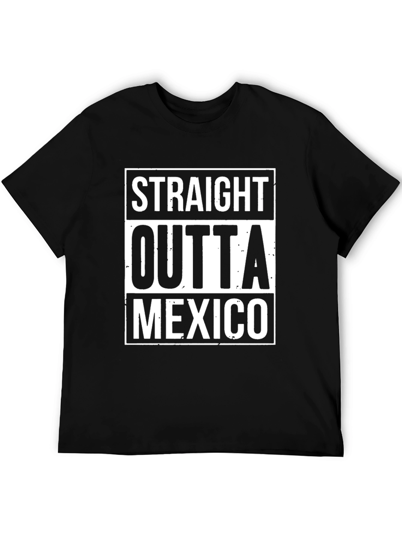 Straight Outta Mexico Graphic Tee - Black Cotton T-Shirt