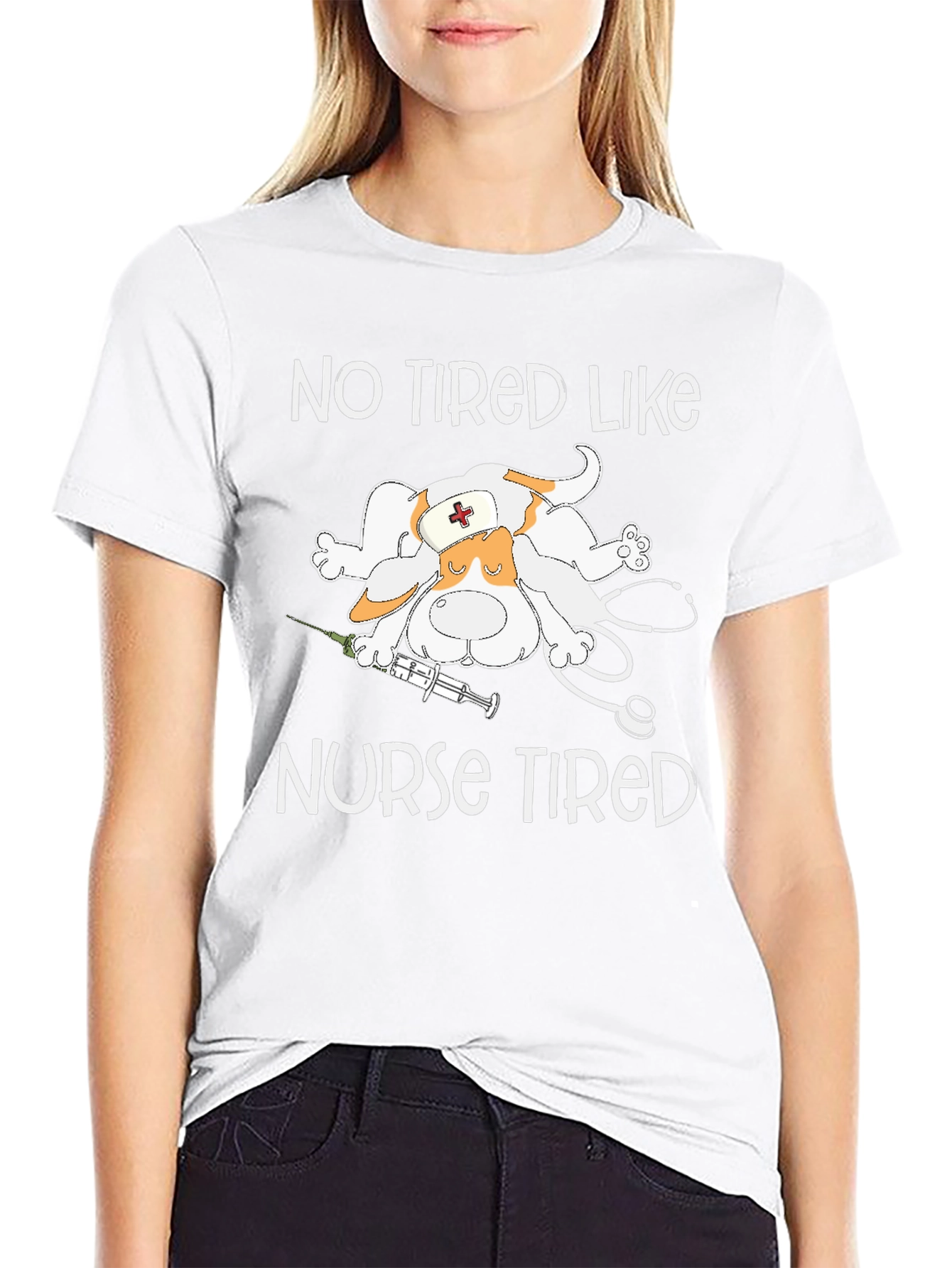 Funny Nurse Tired Graphic T-Shirt
