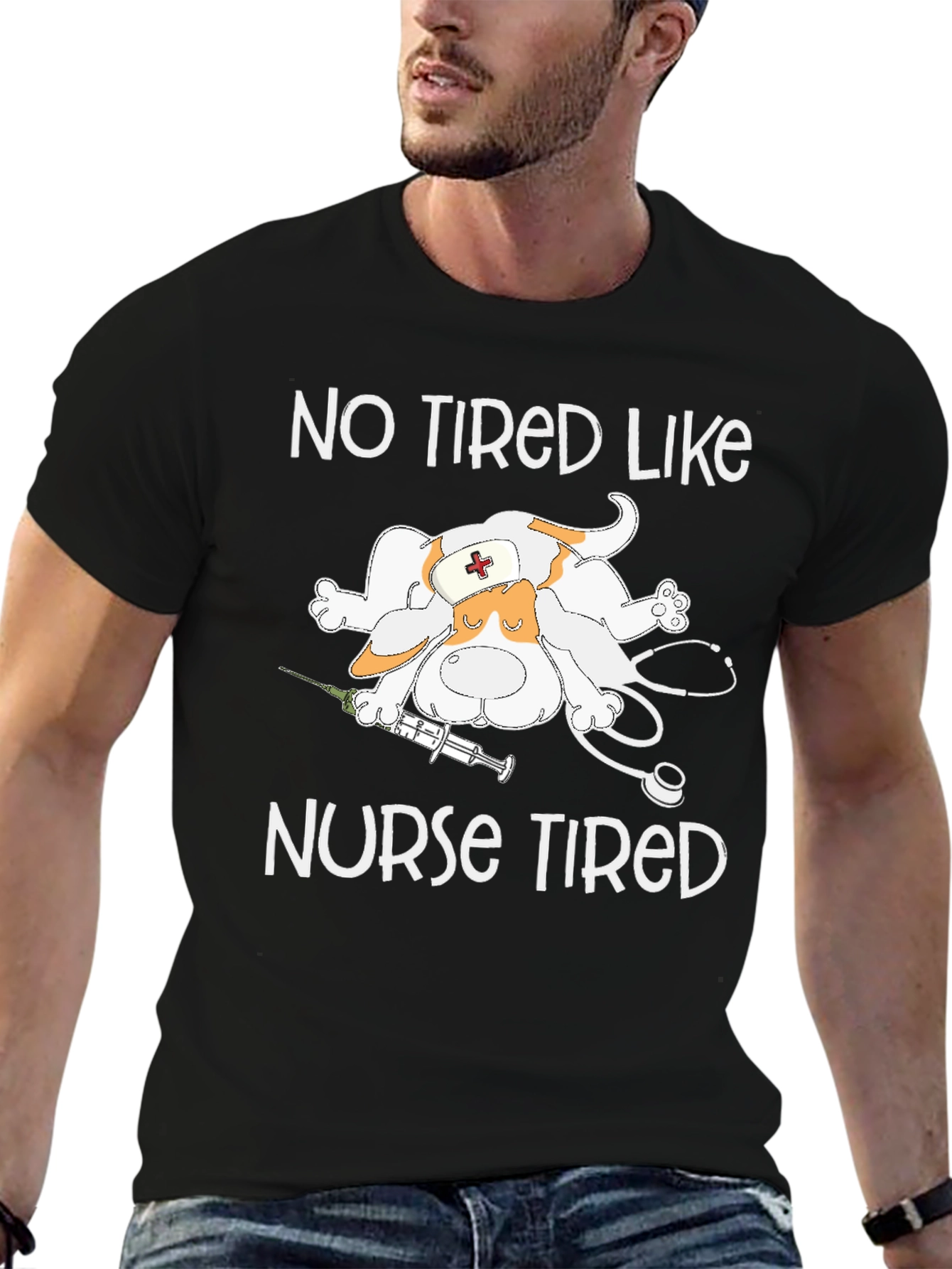 Funny Nurse Tired Graphic T-Shirt