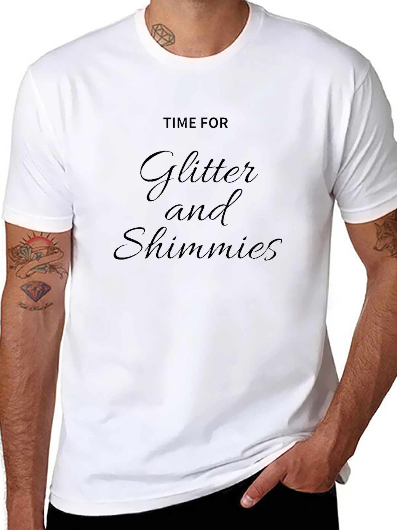 Time for Glitter and Shimmies Black Tee