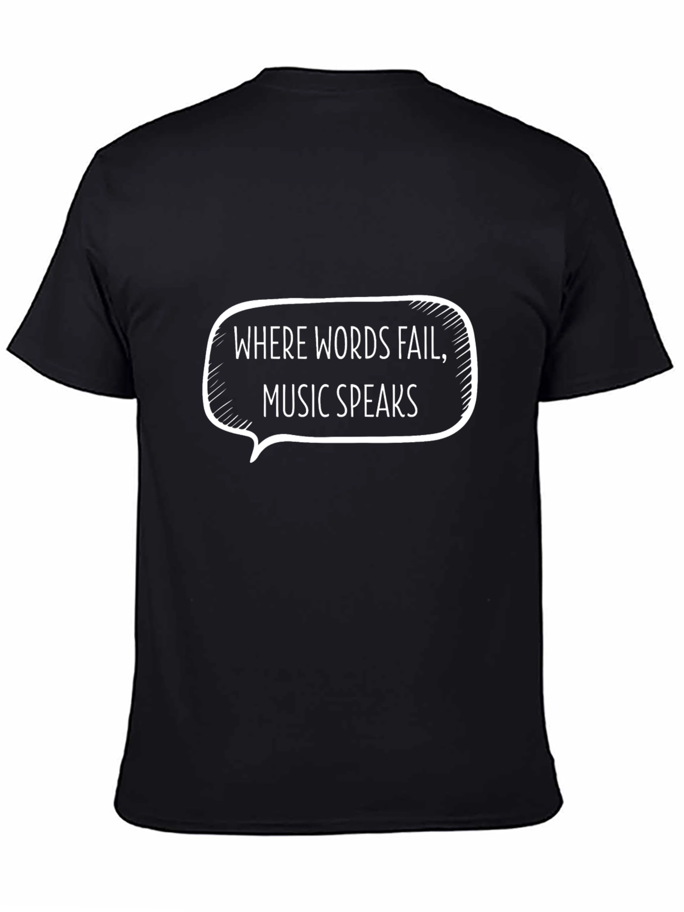 Music Speaks Graphic Tee - Black Cotton Comfort