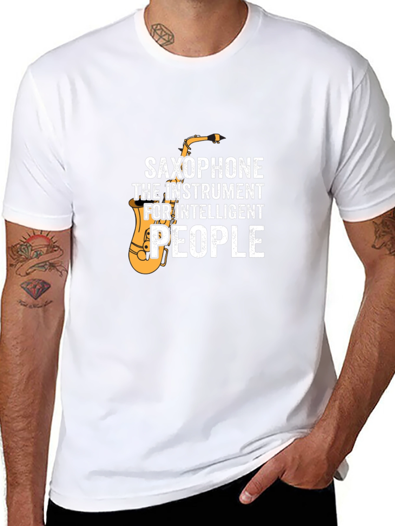 Saxophone Intelligent People Graphic T-Shirt