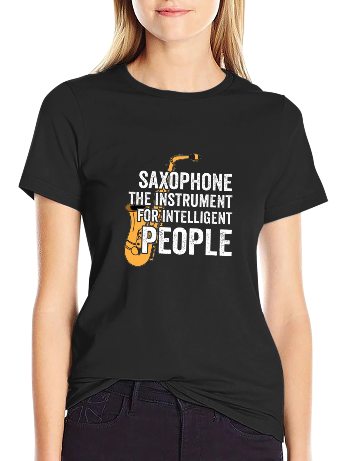 Saxophone Intelligent People Graphic T-Shirt