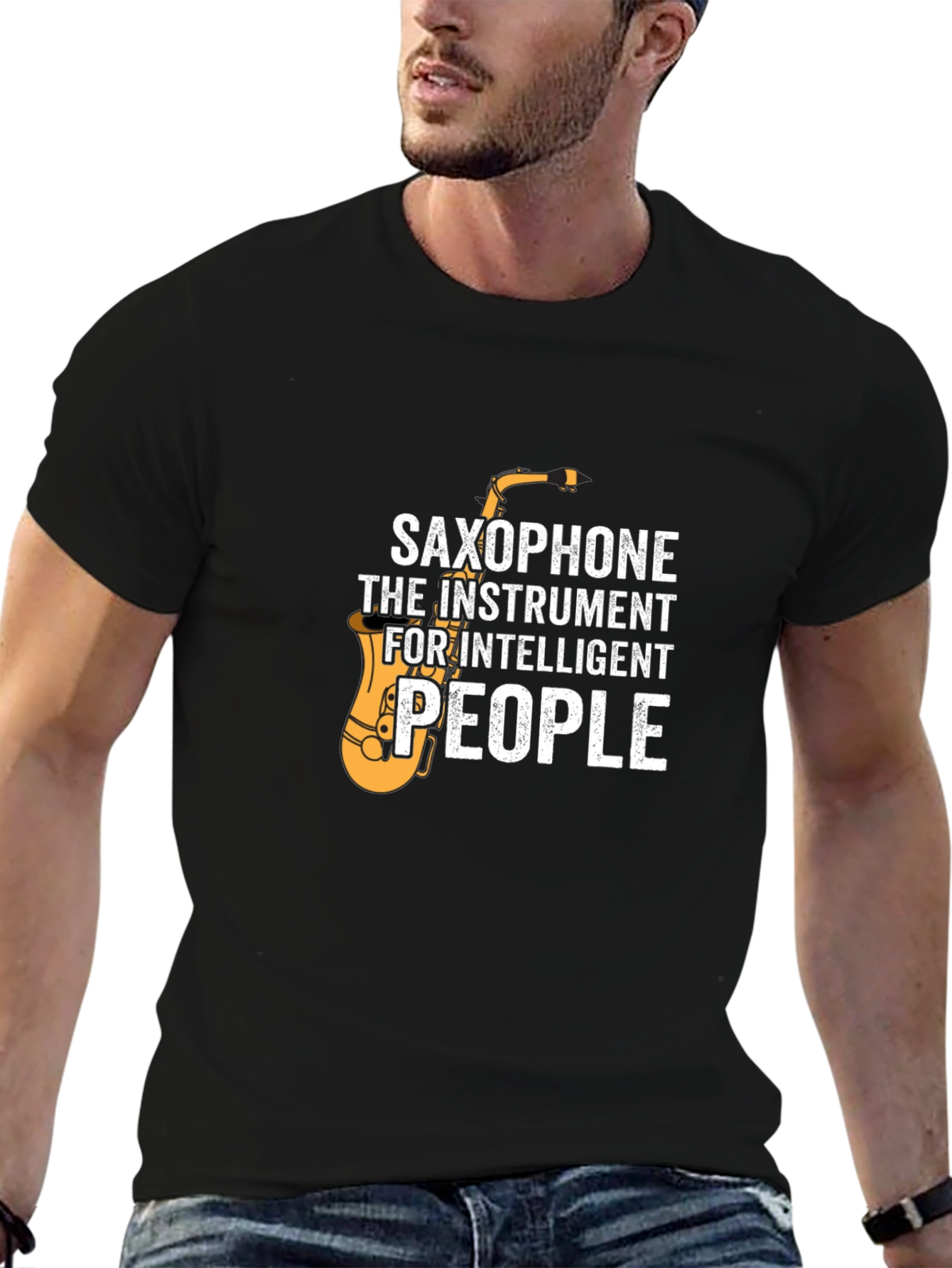 Saxophone Intelligent People Graphic T-Shirt