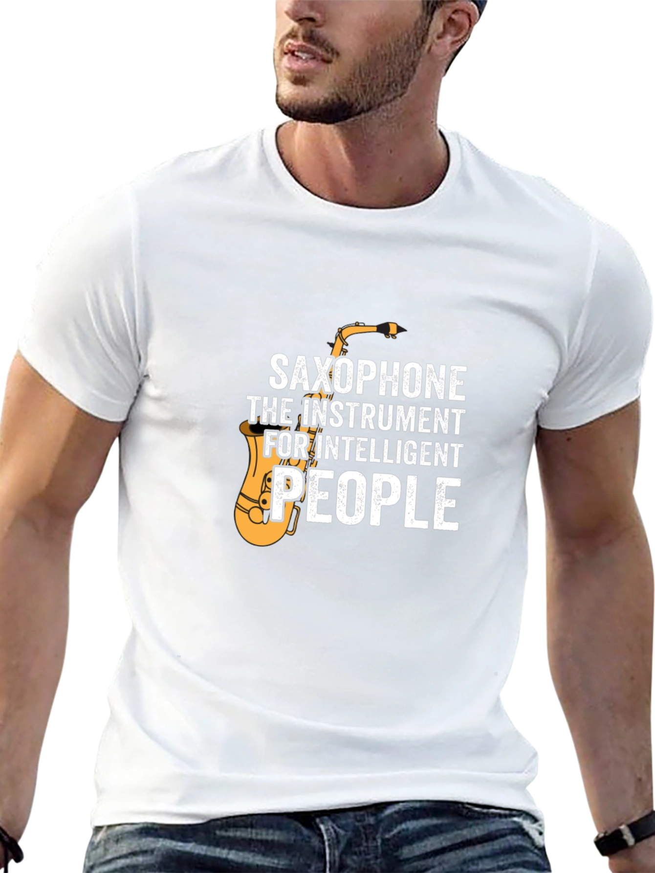 Saxophone Intelligent People Graphic T-Shirt