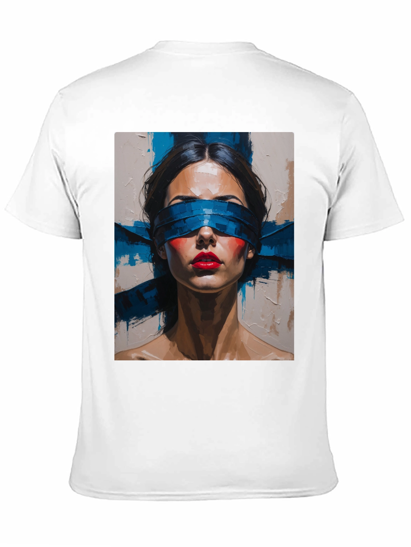 Artistic Blindfolded Woman Graphic Tee - Unisex