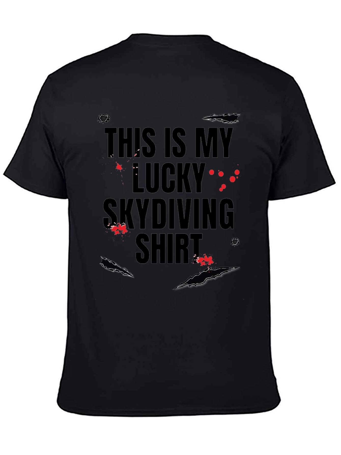Lucky Skydiving Shirt - Black Graphic Tee
