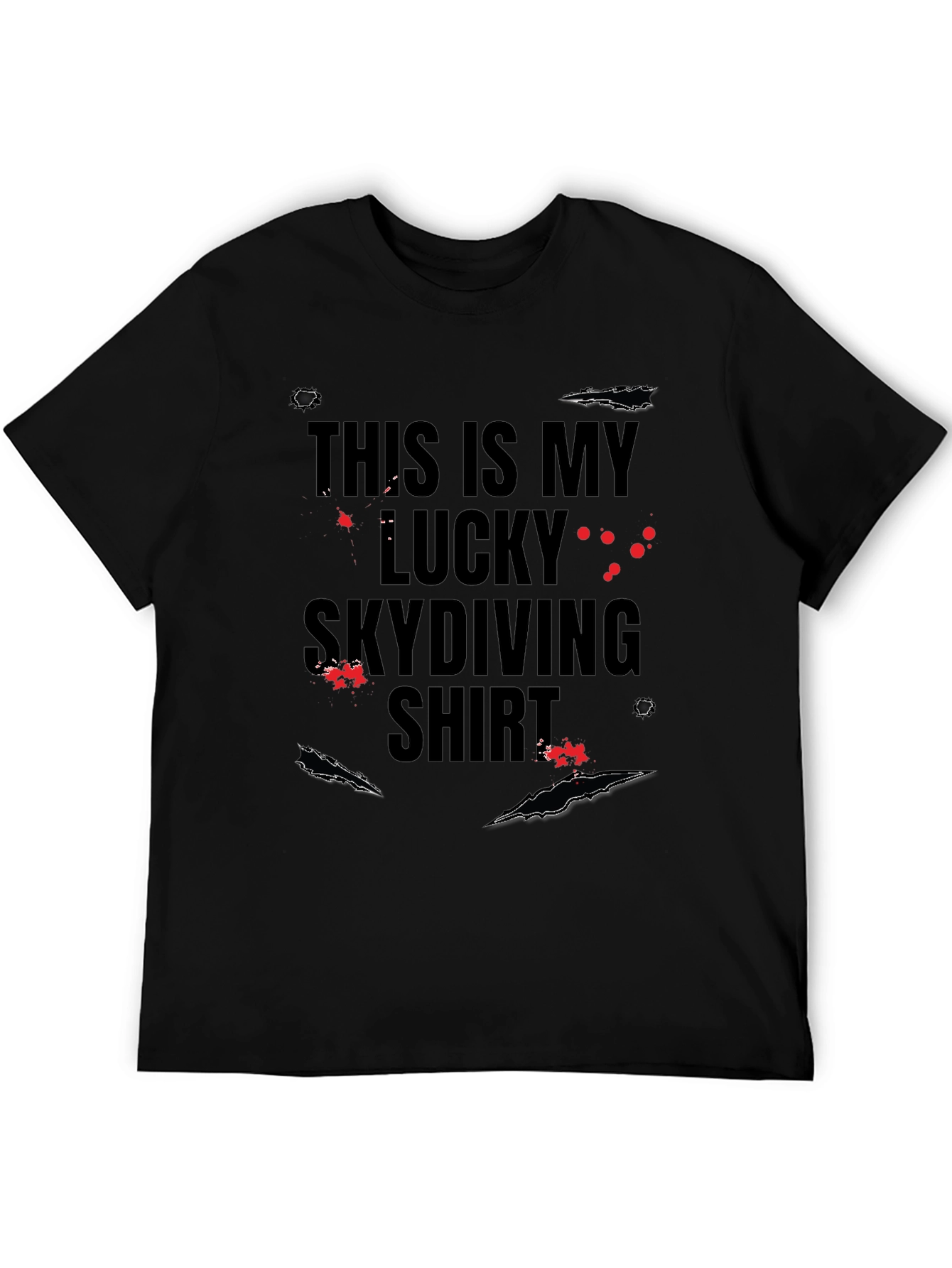 Lucky Skydiving Shirt - Black Graphic Tee