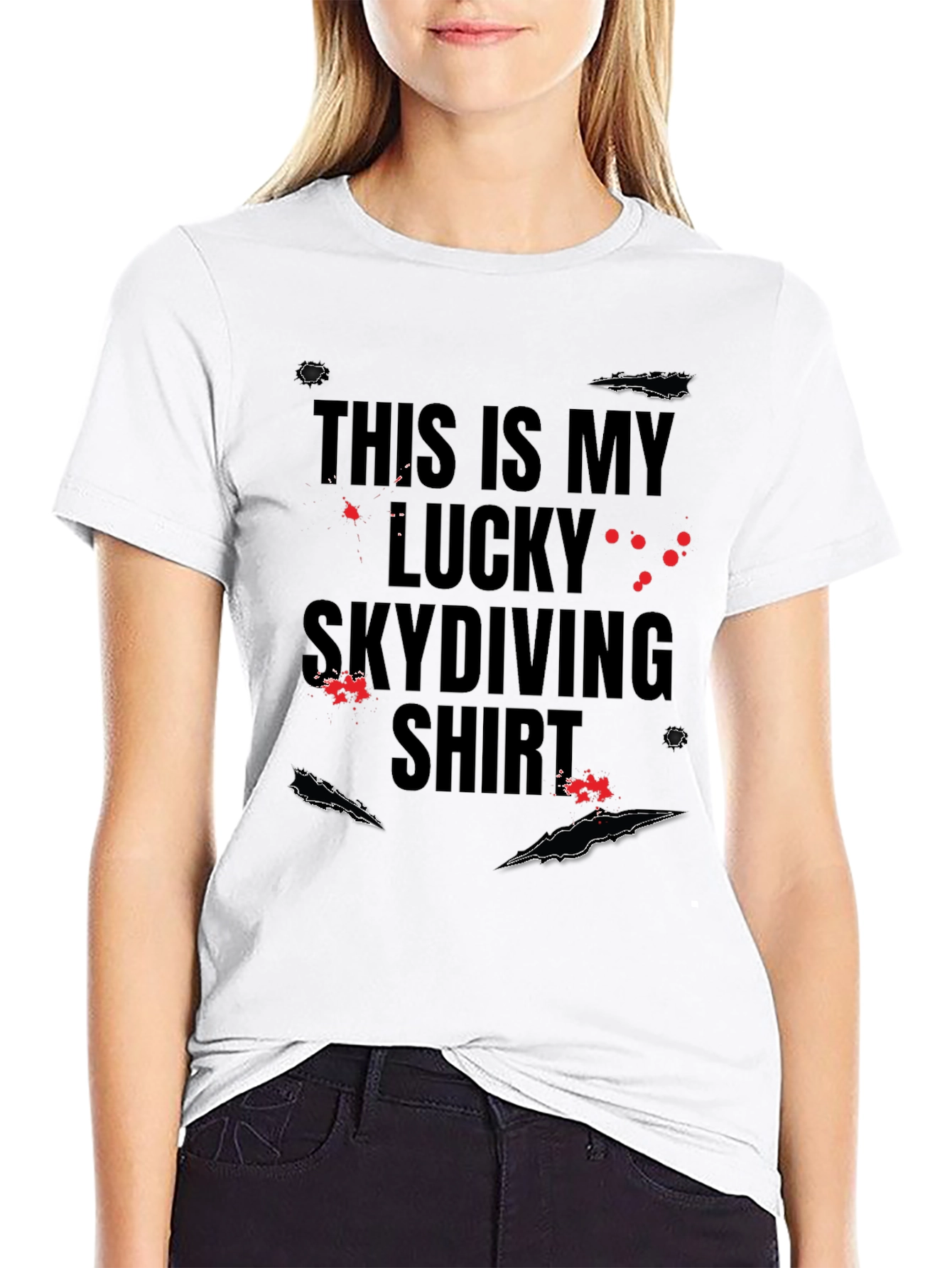 Lucky Skydiving Shirt - Black Graphic Tee