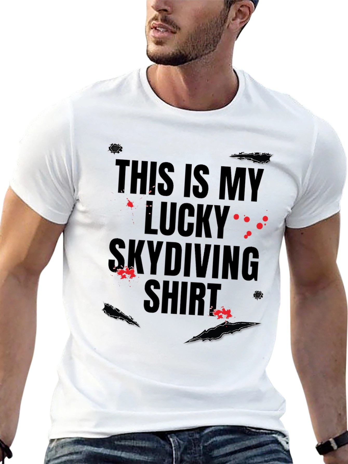 Lucky Skydiving Shirt - Black Graphic Tee