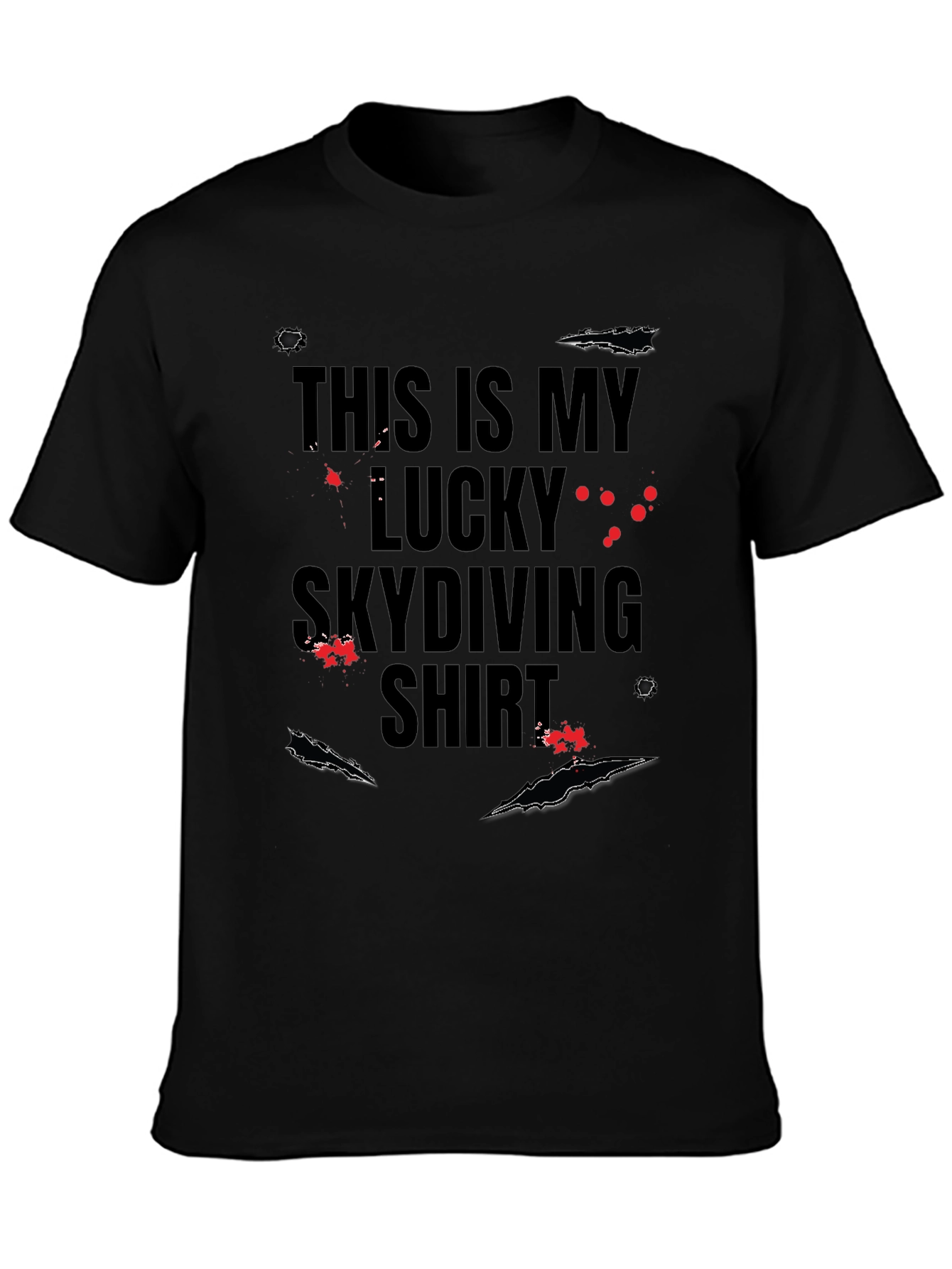 Lucky Skydiving Shirt - Black Graphic Tee