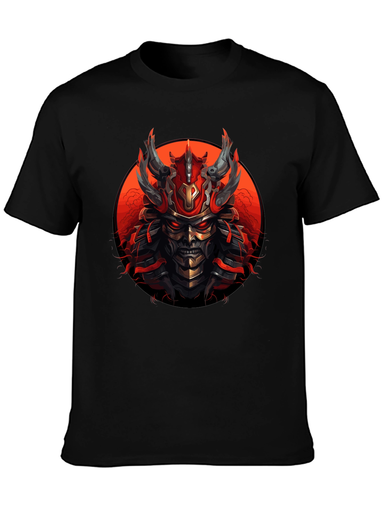 Samurai Warrior Graphic Tee - Mens Black T-Shirt