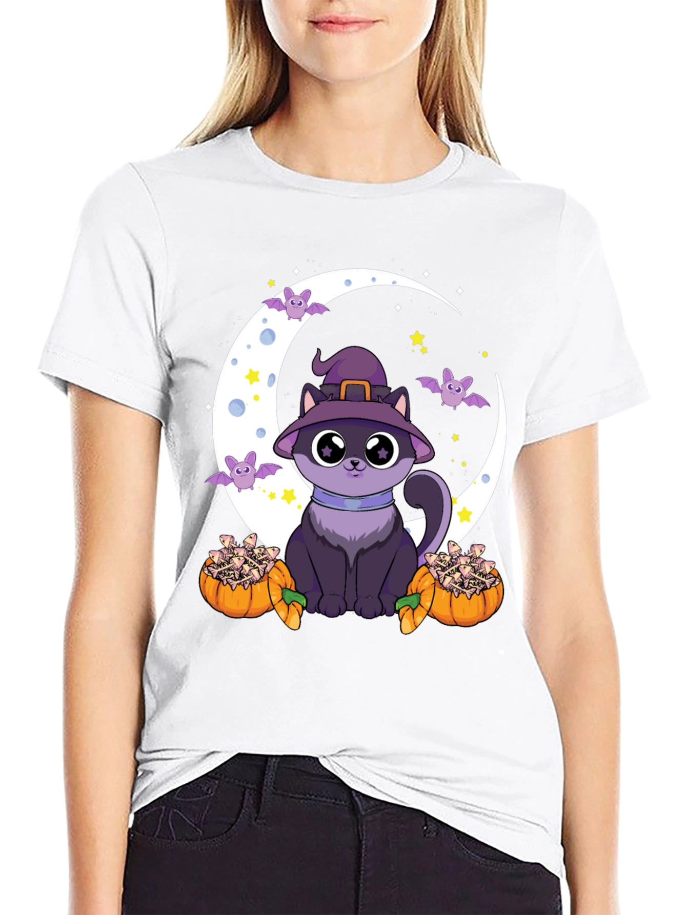 Halloween Cat Moon T-Shirt