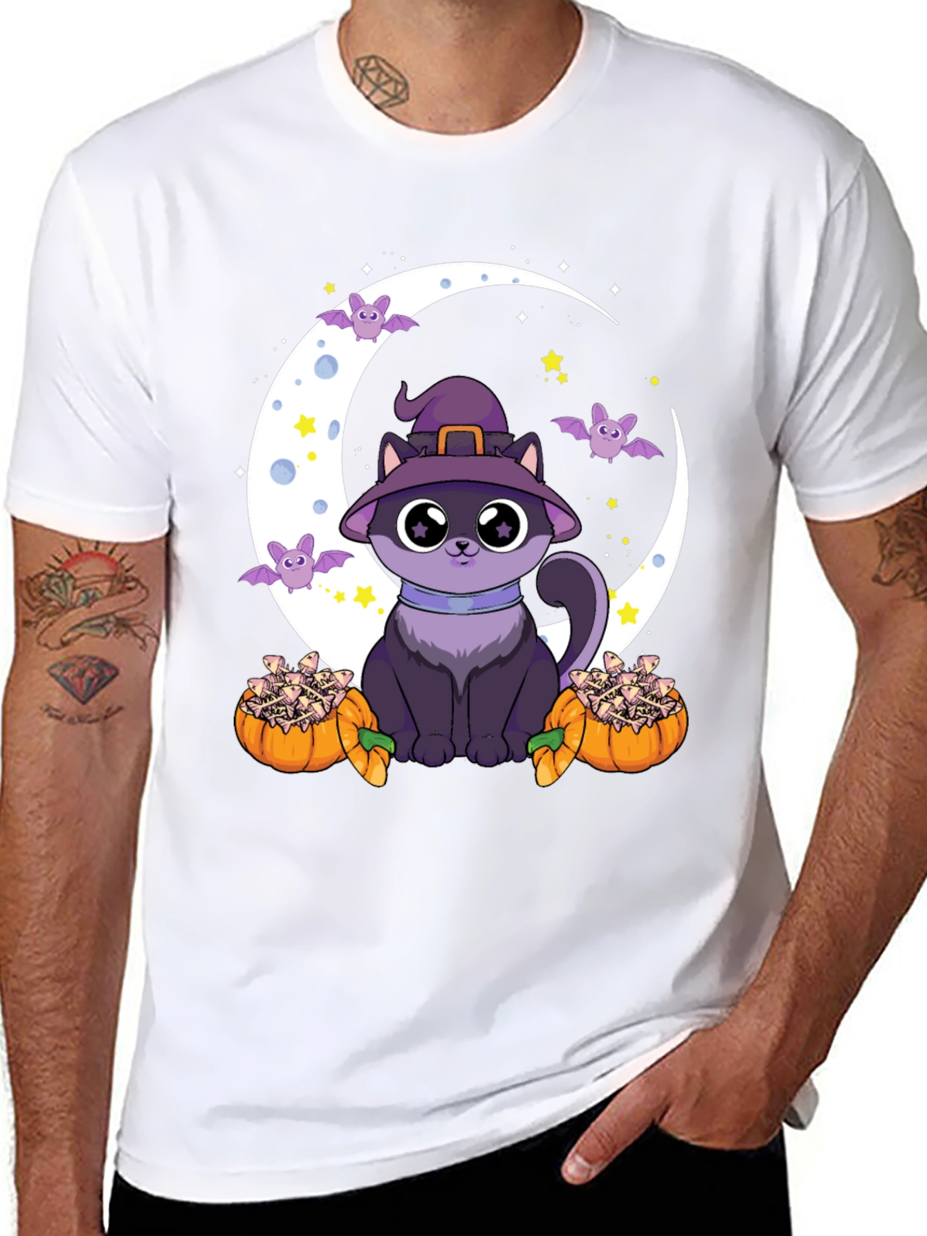 Halloween Cat Moon T-Shirt