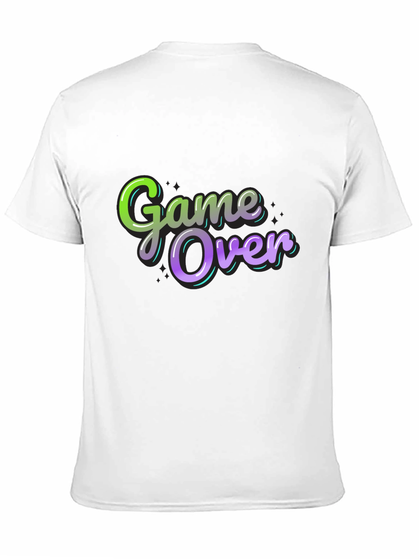 Game Over Graphic Print Black T-Shirt