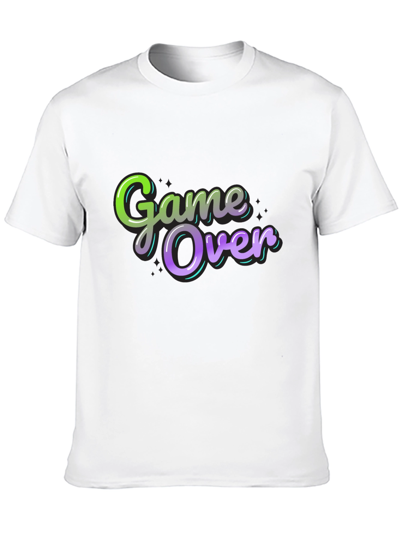 Game Over Graphic Print Black T-Shirt