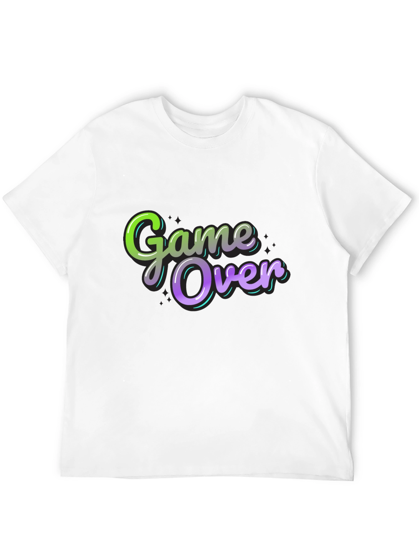 Game Over Graphic Print Black T-Shirt