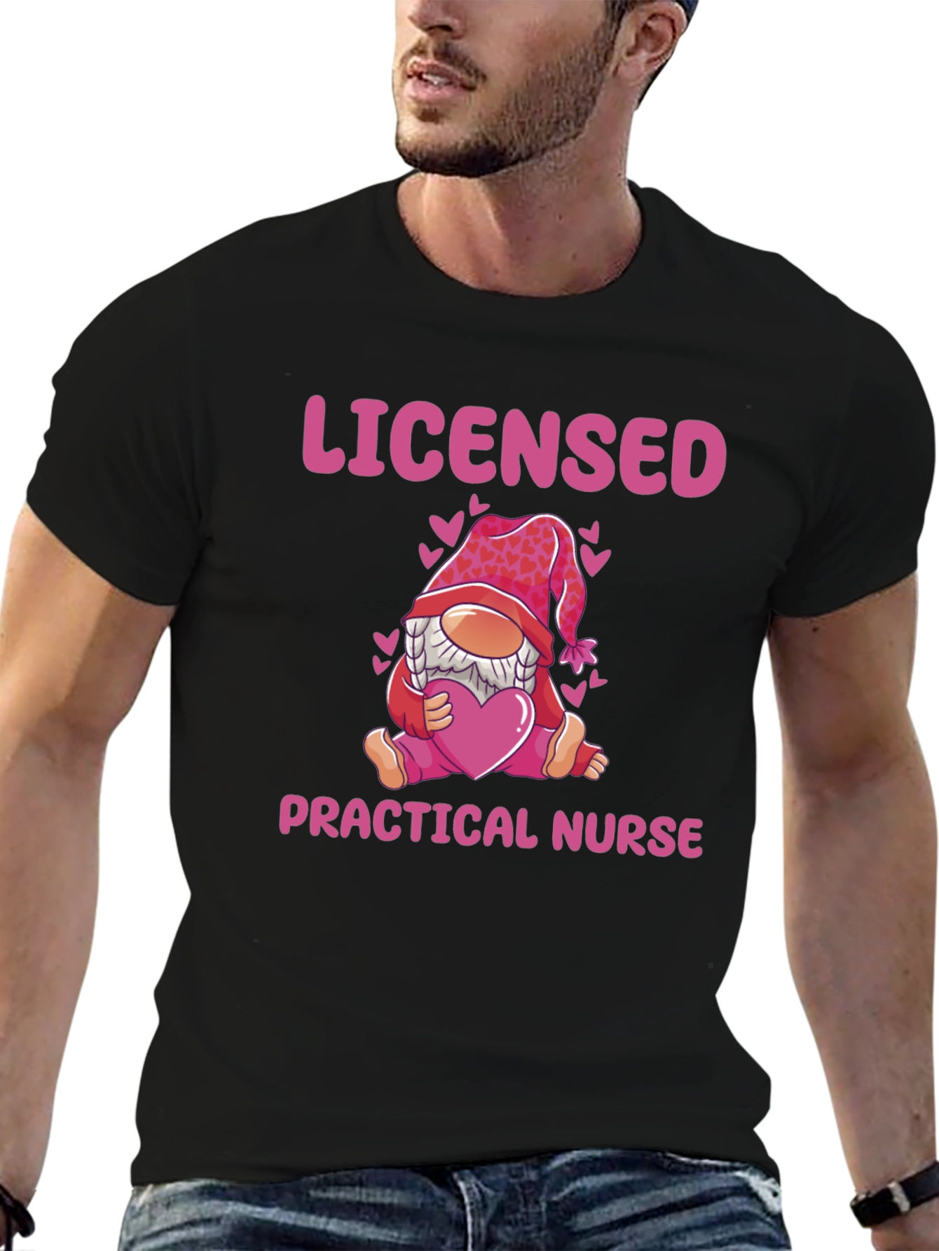Licensed Practical Nurse Gnome Valentines Day T-Shirt