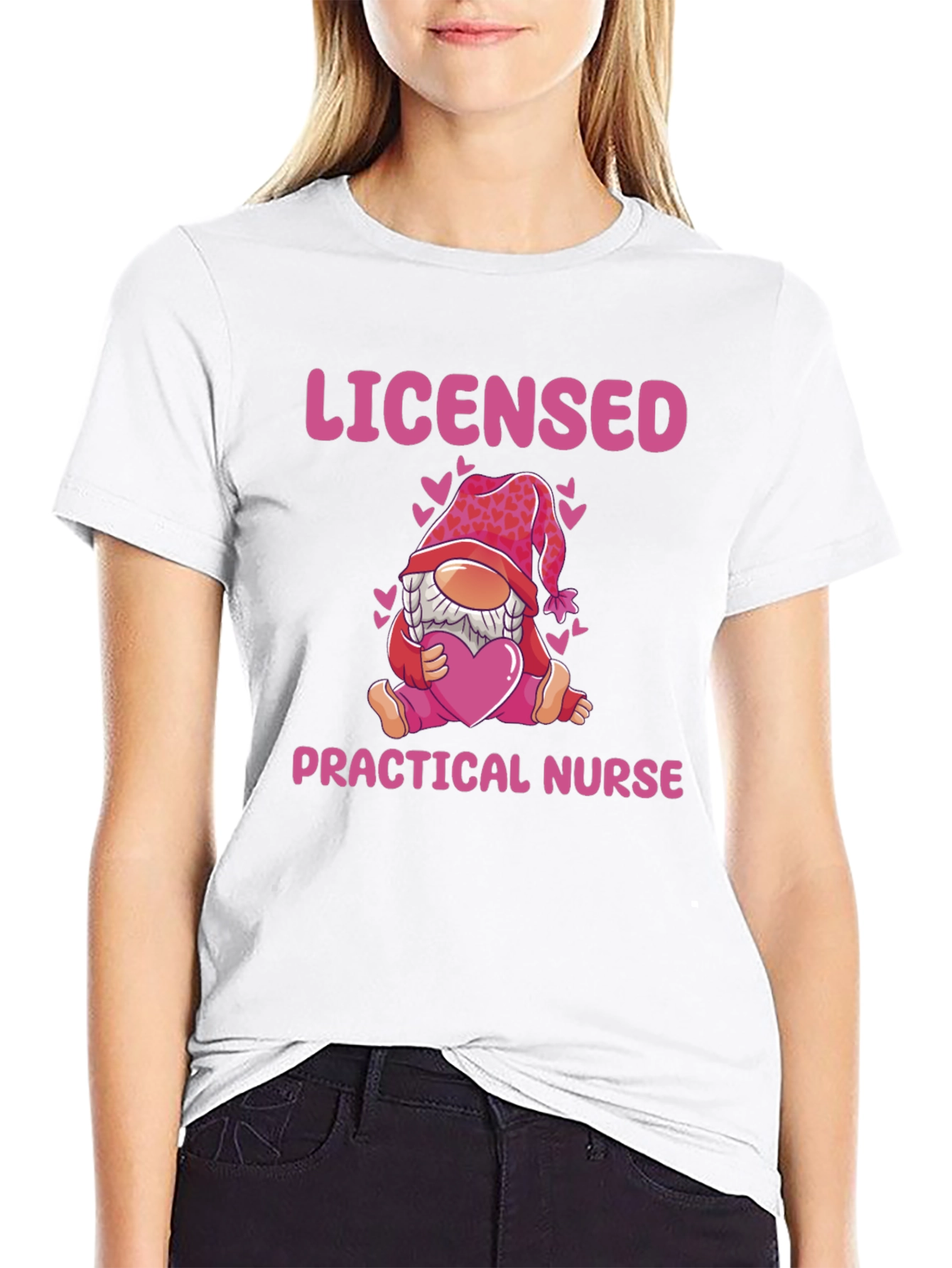 Licensed Practical Nurse Gnome Valentines Day T-Shirt