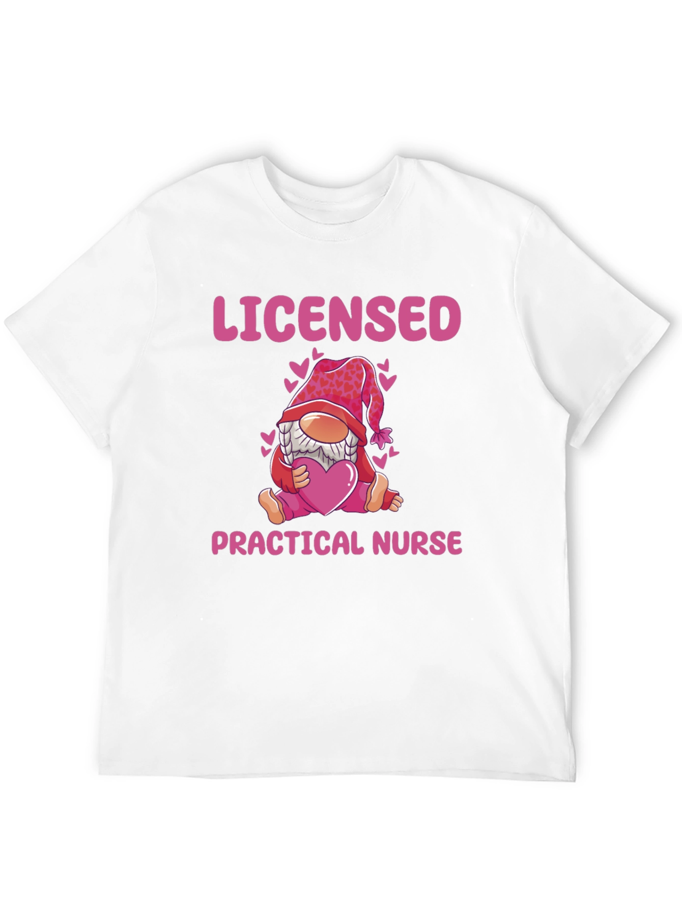 Licensed Practical Nurse Gnome Valentines Day T-Shirt