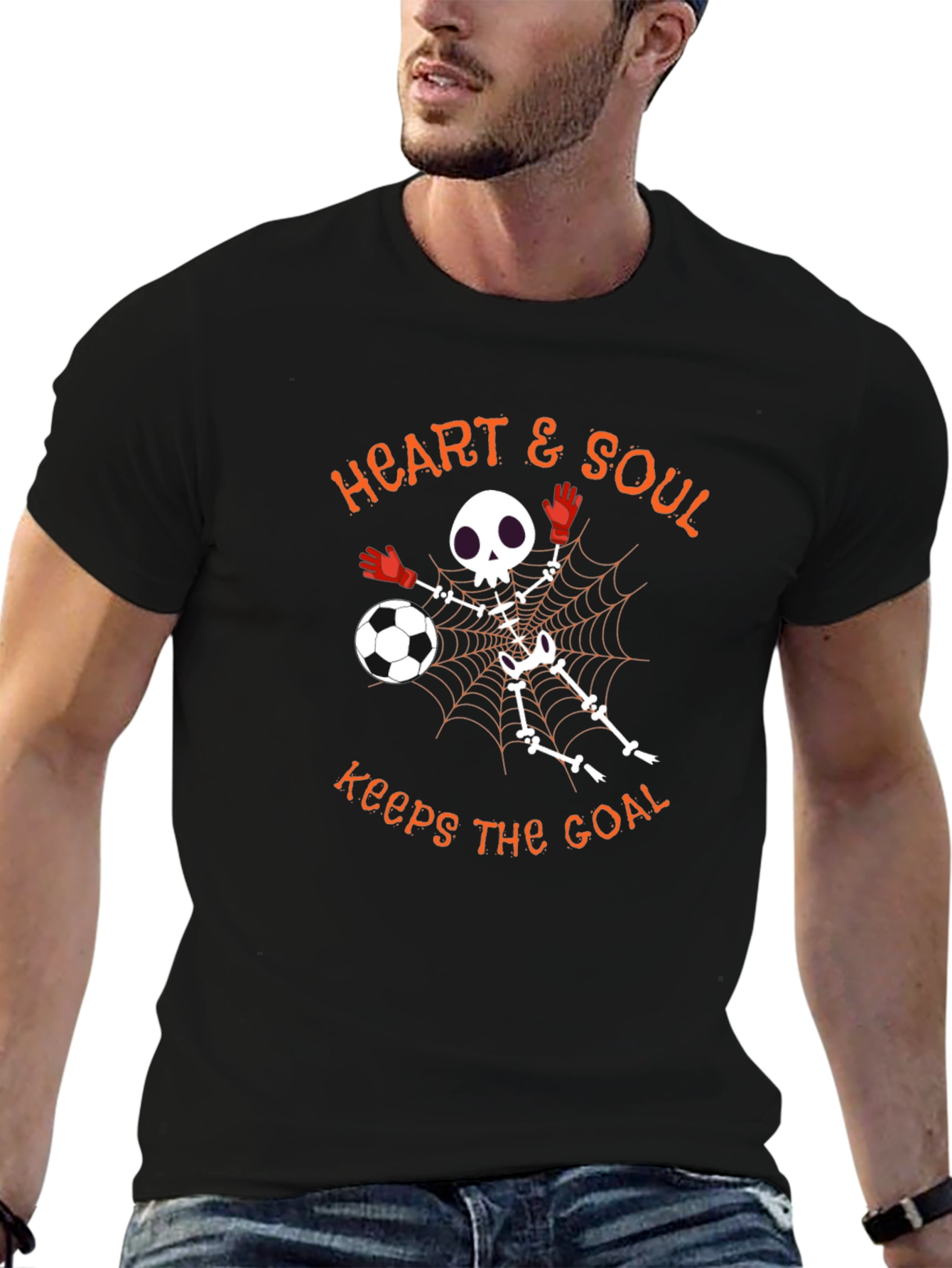 Heart & Soul Soccer Skeleton Graphic T-Shirt