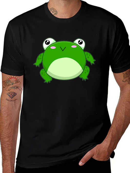 Frog Graphic Tee - Black Cotton T-Shirt