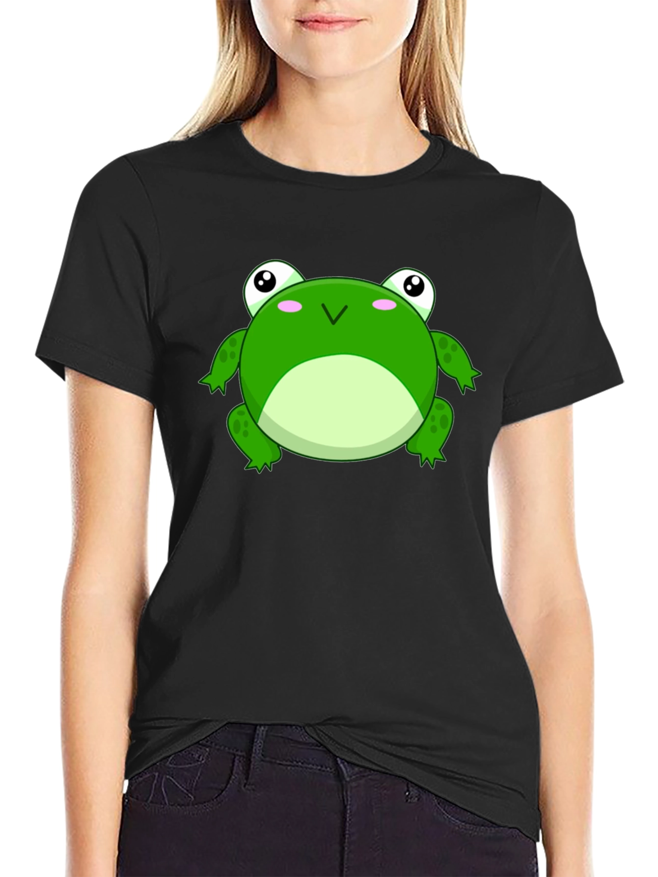 Frog Graphic Tee - Black Cotton T-Shirt