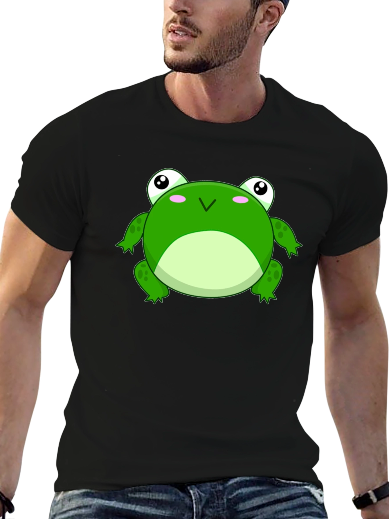 Frog Graphic Tee - Black Cotton T-Shirt